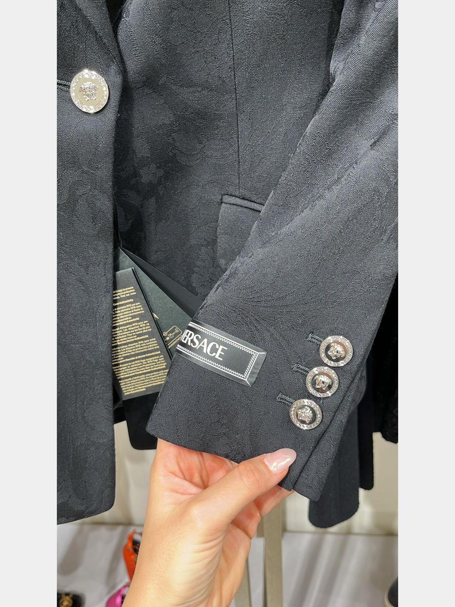 Versace Jacket black with floral printVersace