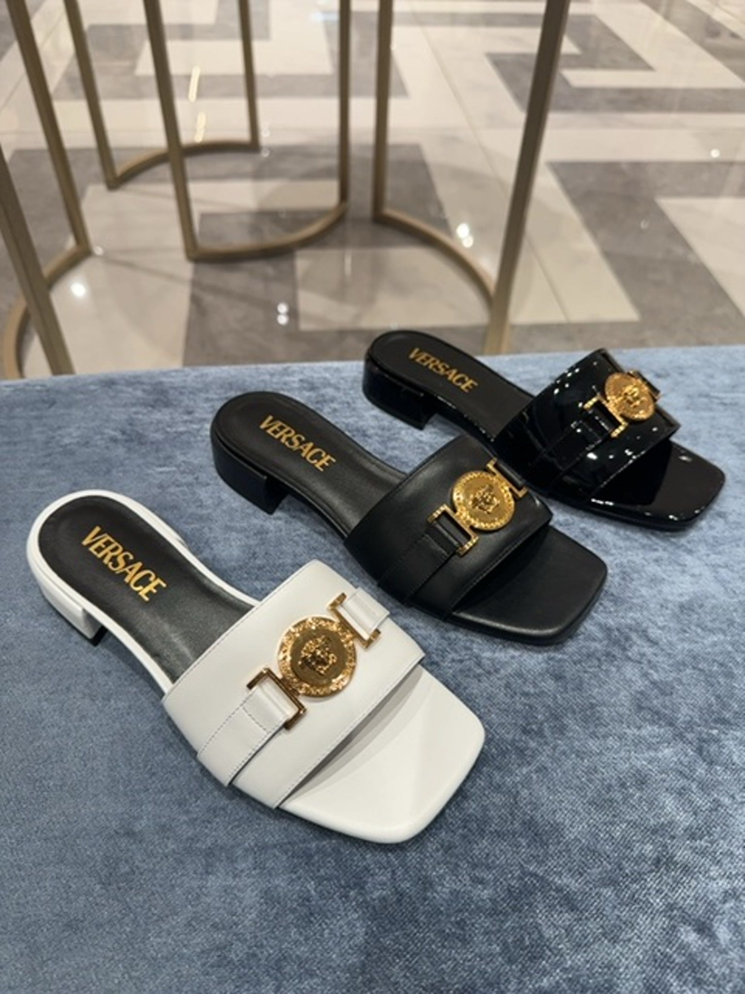 Versace Shoes Vitello+ Metal whiteVersace