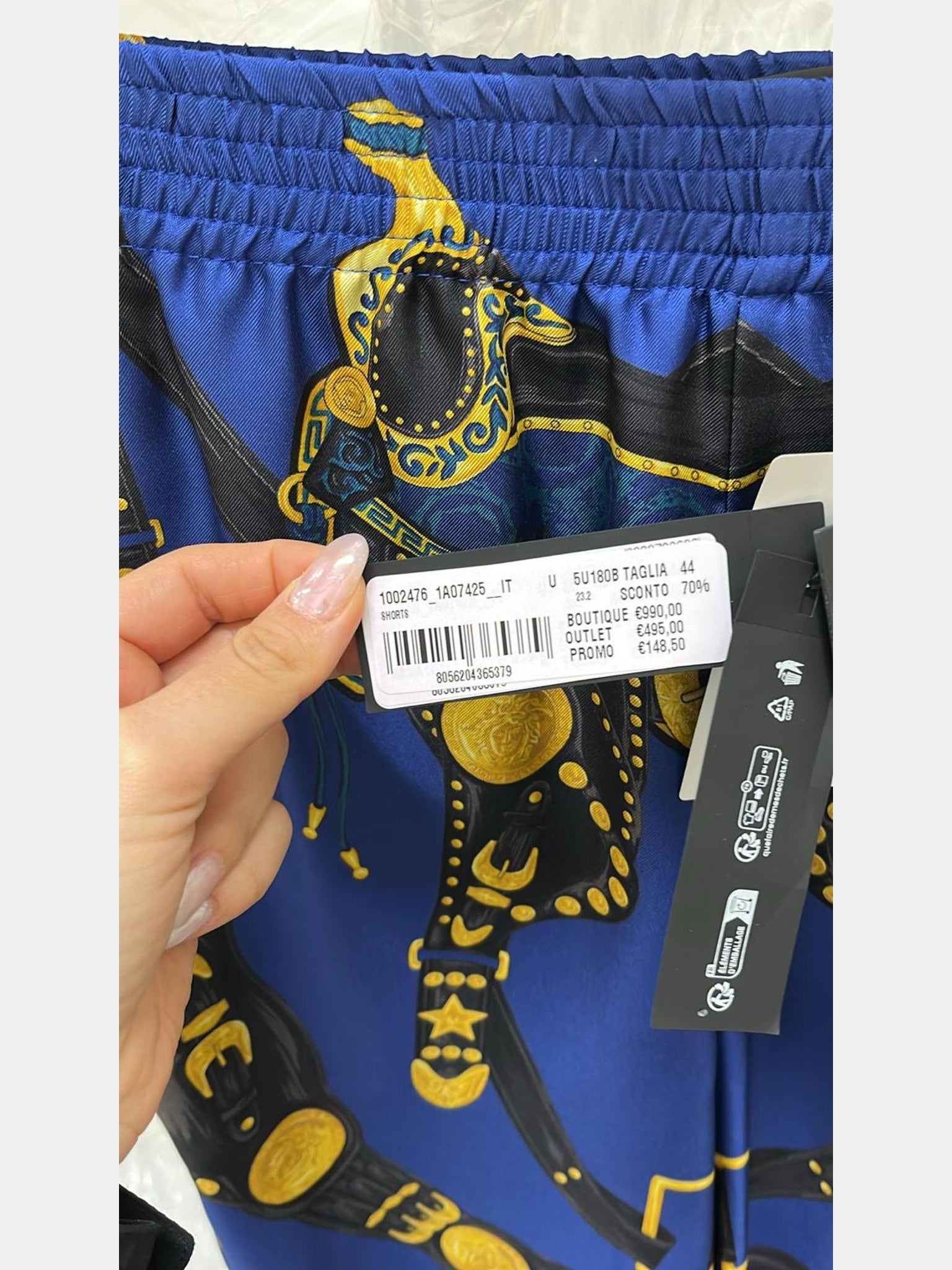 Versace Shorts blue and goldVersace