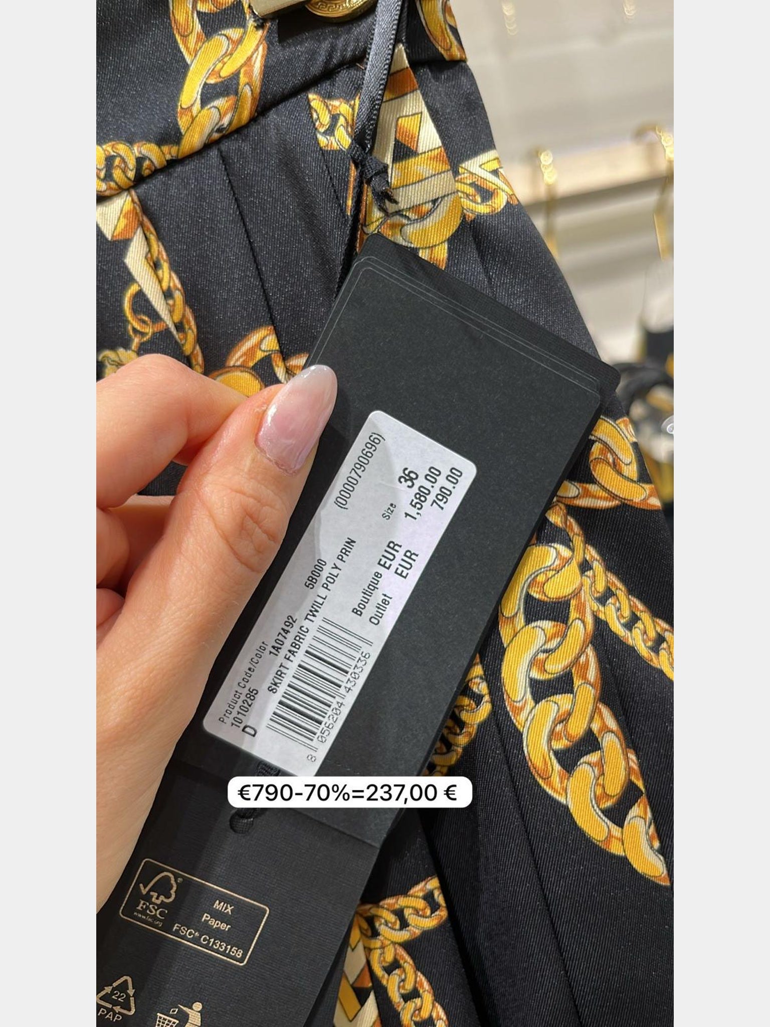 Versace Skirt Fabric Twill Poly PrintVersace