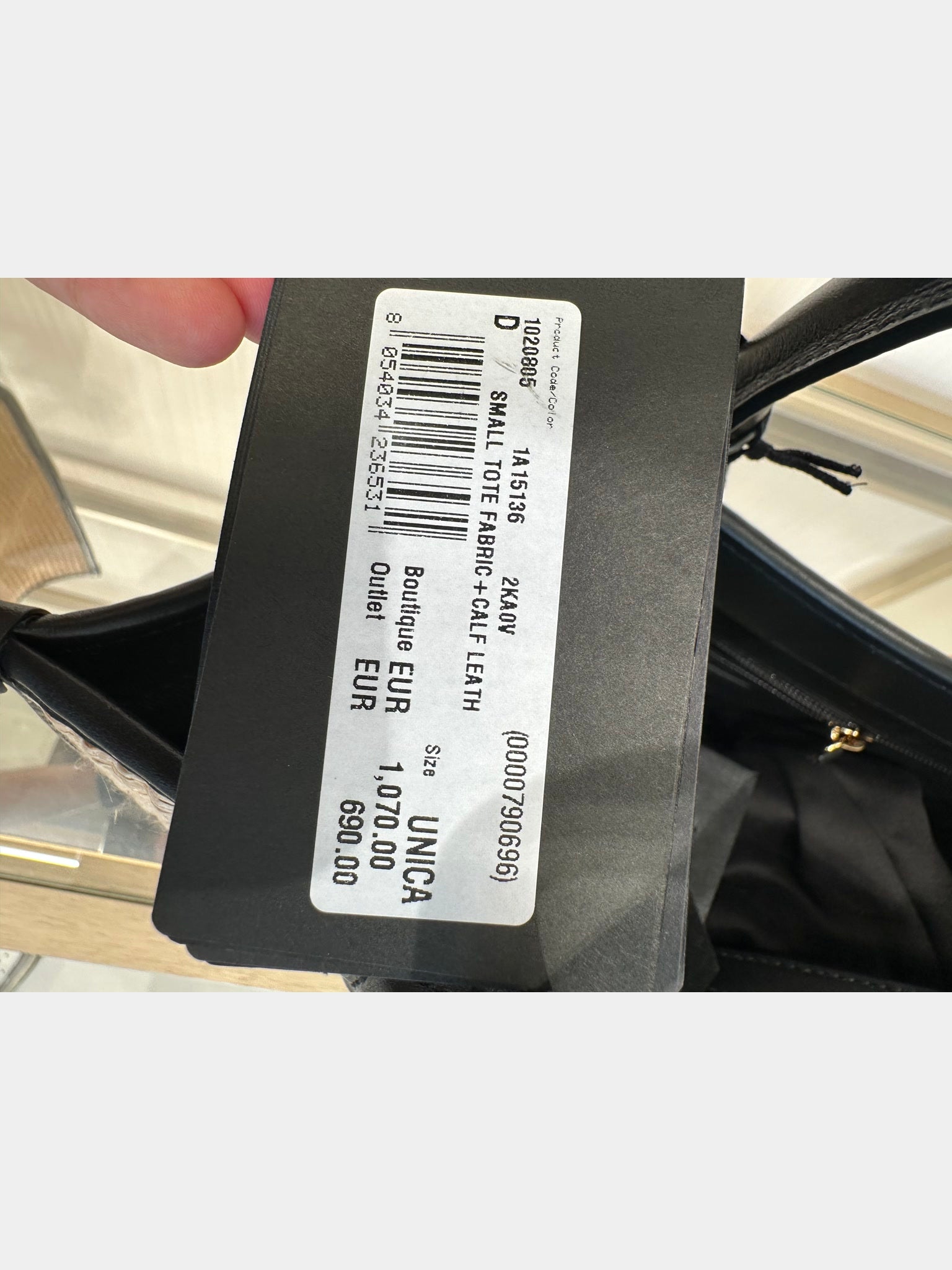 Versace Small Tote Fabric+Calf LeathVersace