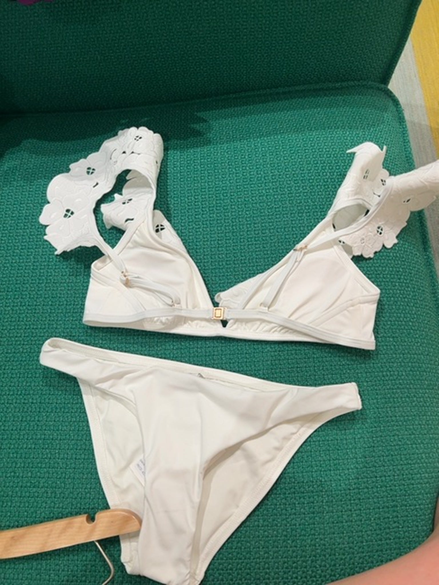 ZIMMERMANN Bikini Damskie Ivory Golden Embroidery Frill 1205WS245Zimmermann