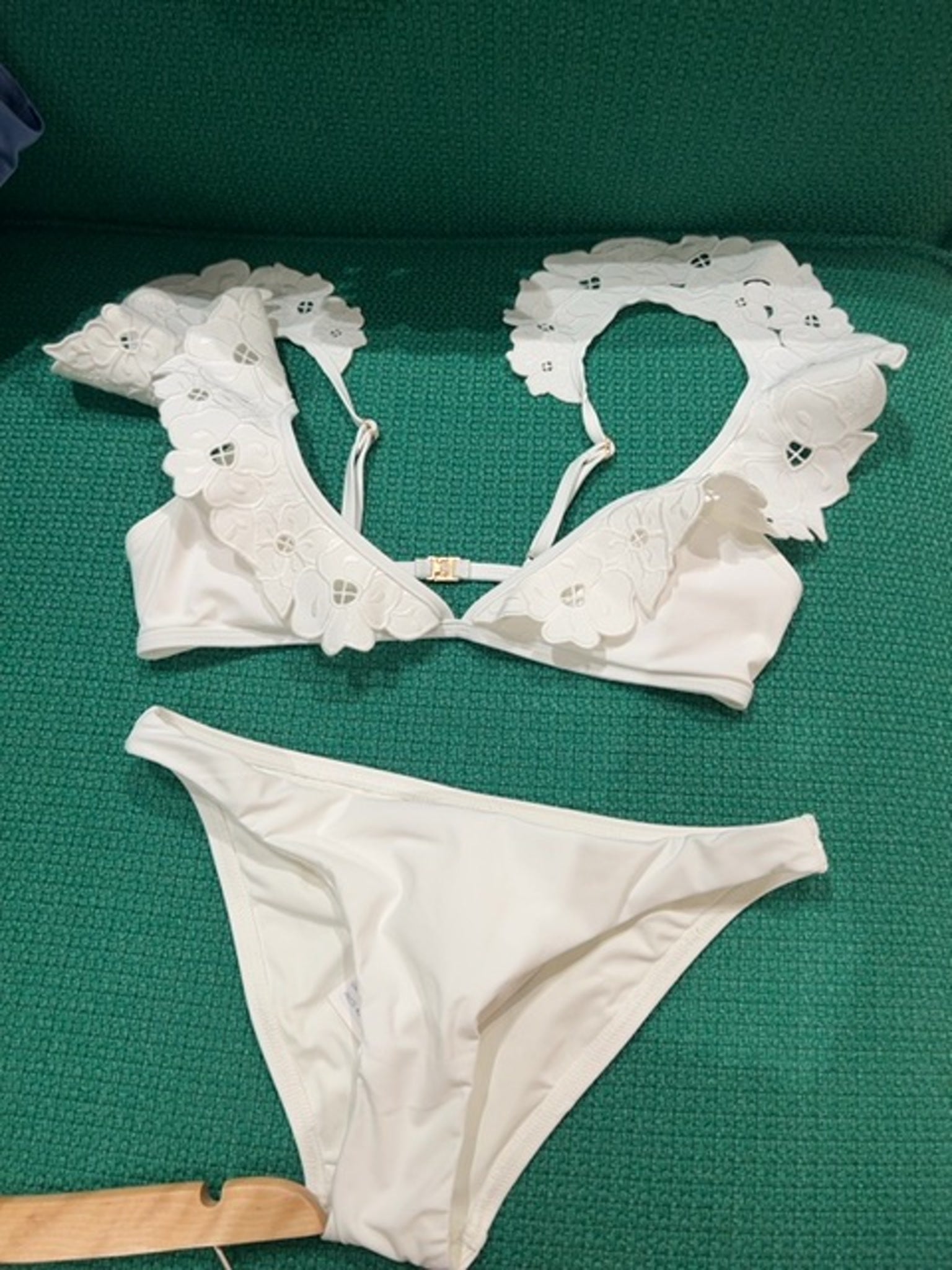 ZIMMERMANN Bikini Damskie Ivory Golden Embroidery Frill 1205WS245Zimmermann