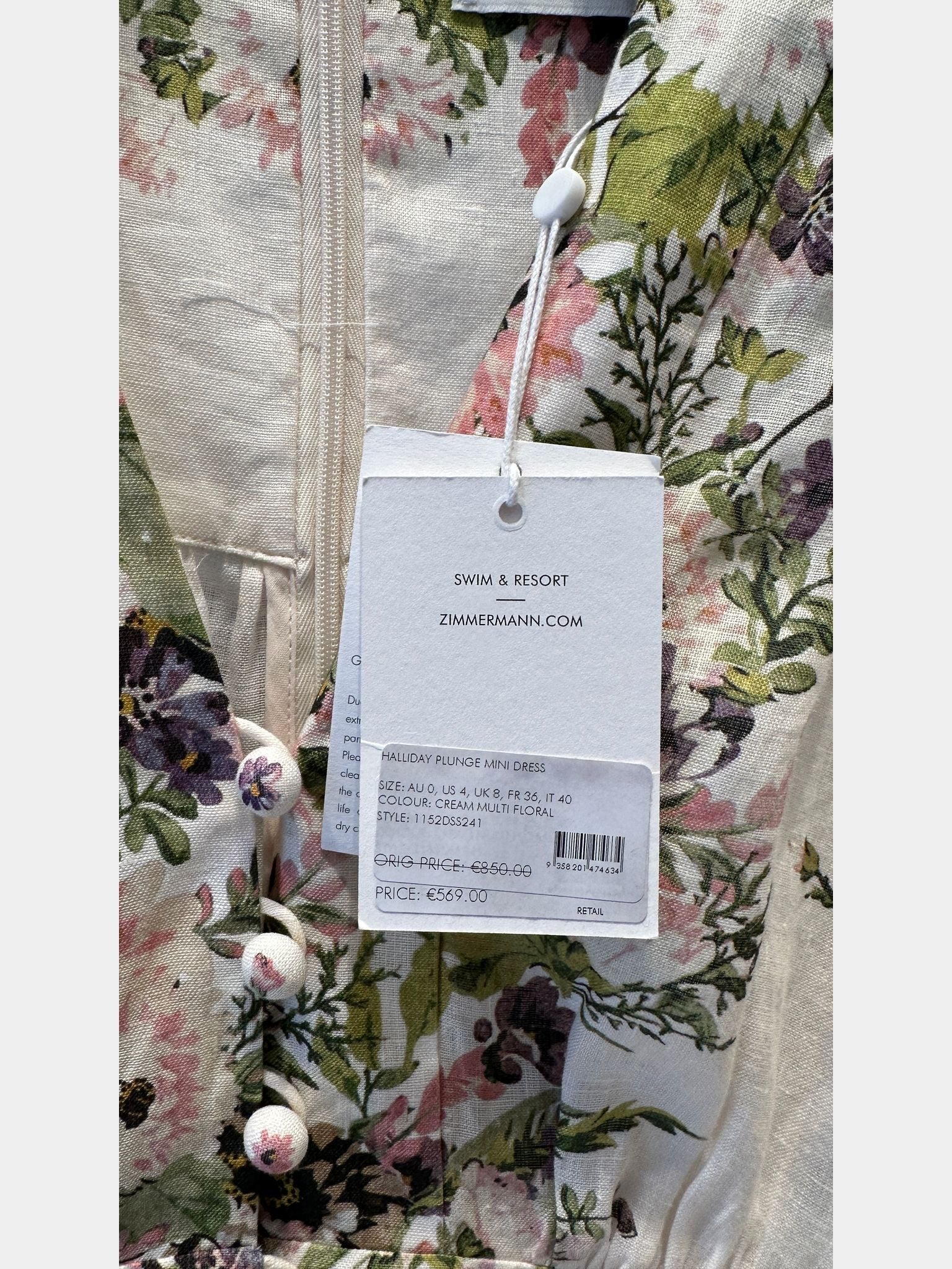 ZIMMERMANN Halliday Plunge Mini DressZIMMERMANN