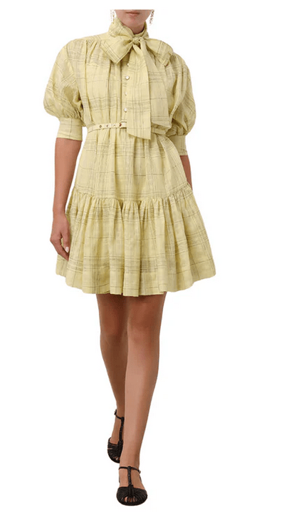 ZIMMERMANN Harmony Check Mini DressZimmermann