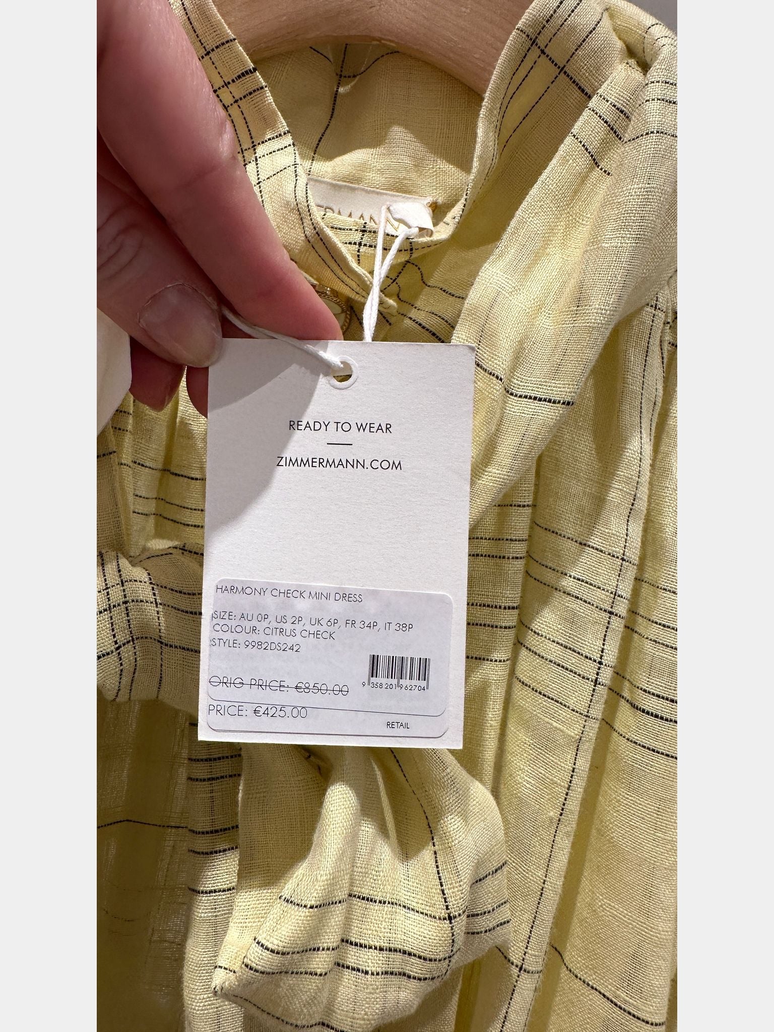 ZIMMERMANN Harmony Check Mini DressZIMMERMANN