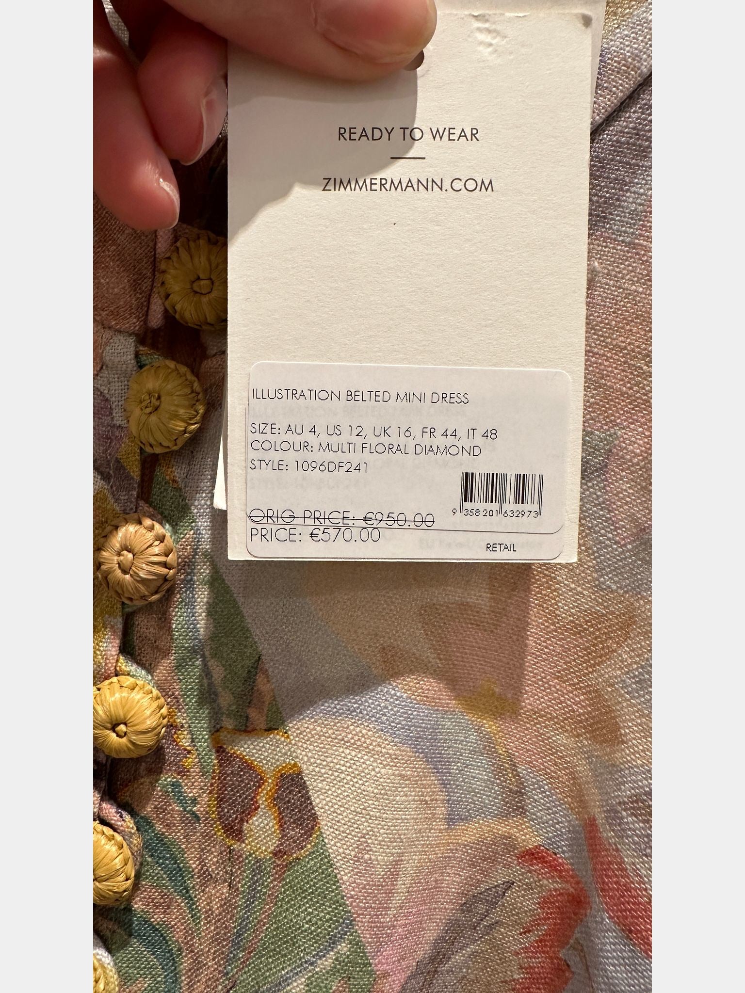 ZIMMERMANN Illustration Belted Mini DressZIMMERMANN