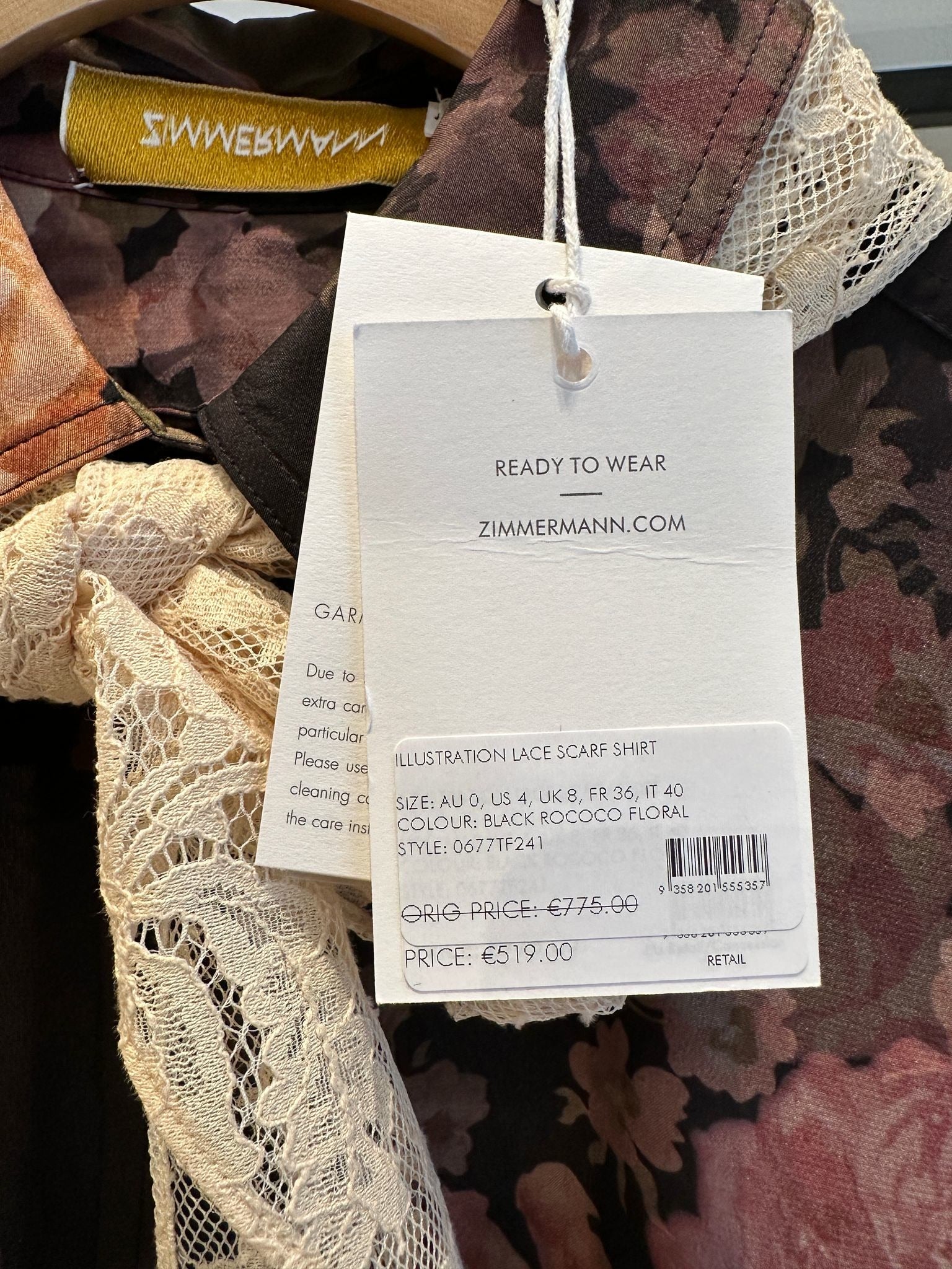 ZIMMERMANN Illustration Lace Scarf ShirtZIMMERMANN