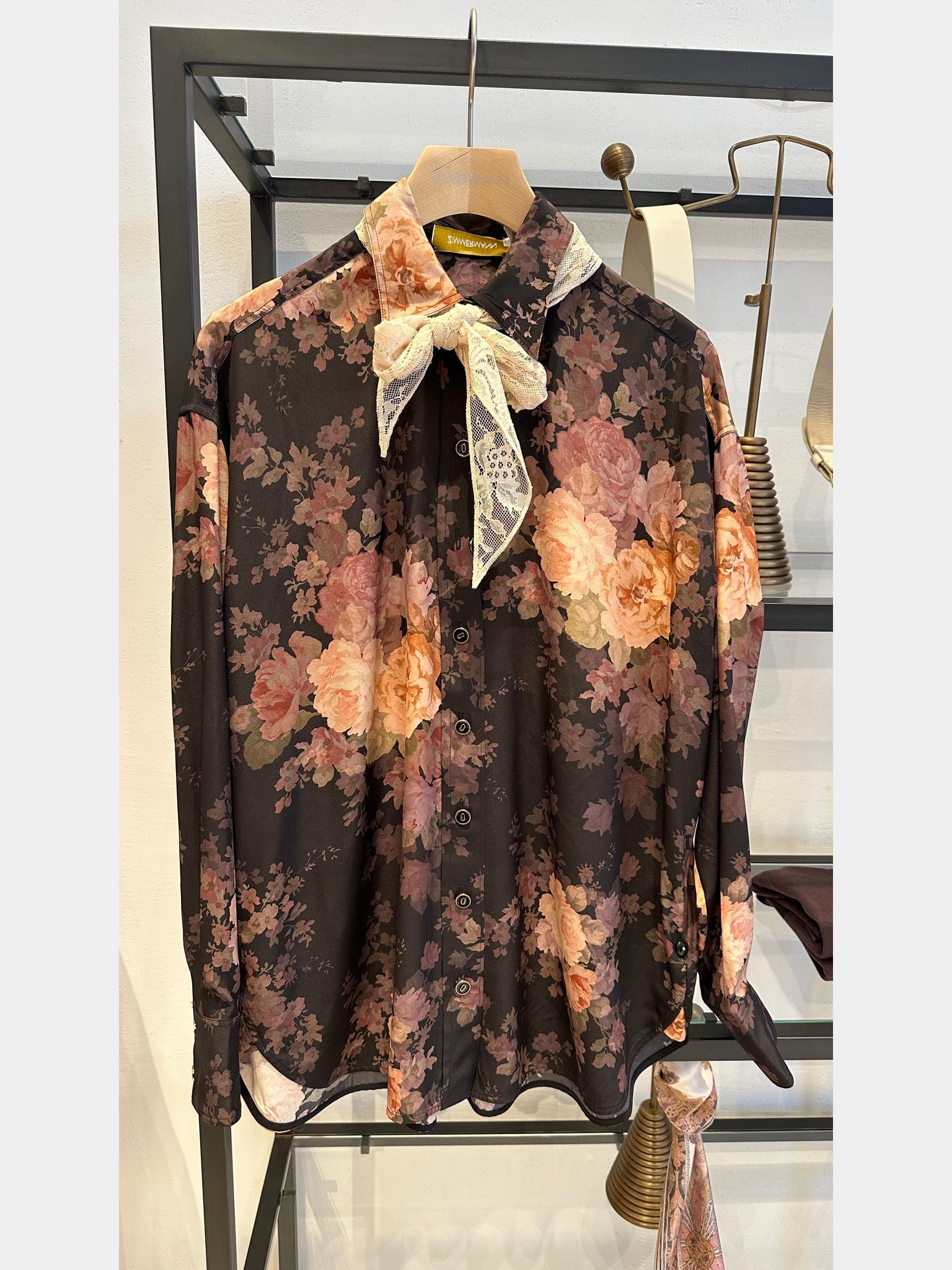 ZIMMERMANN Illustration Lace Scarf ShirtZIMMERMANN