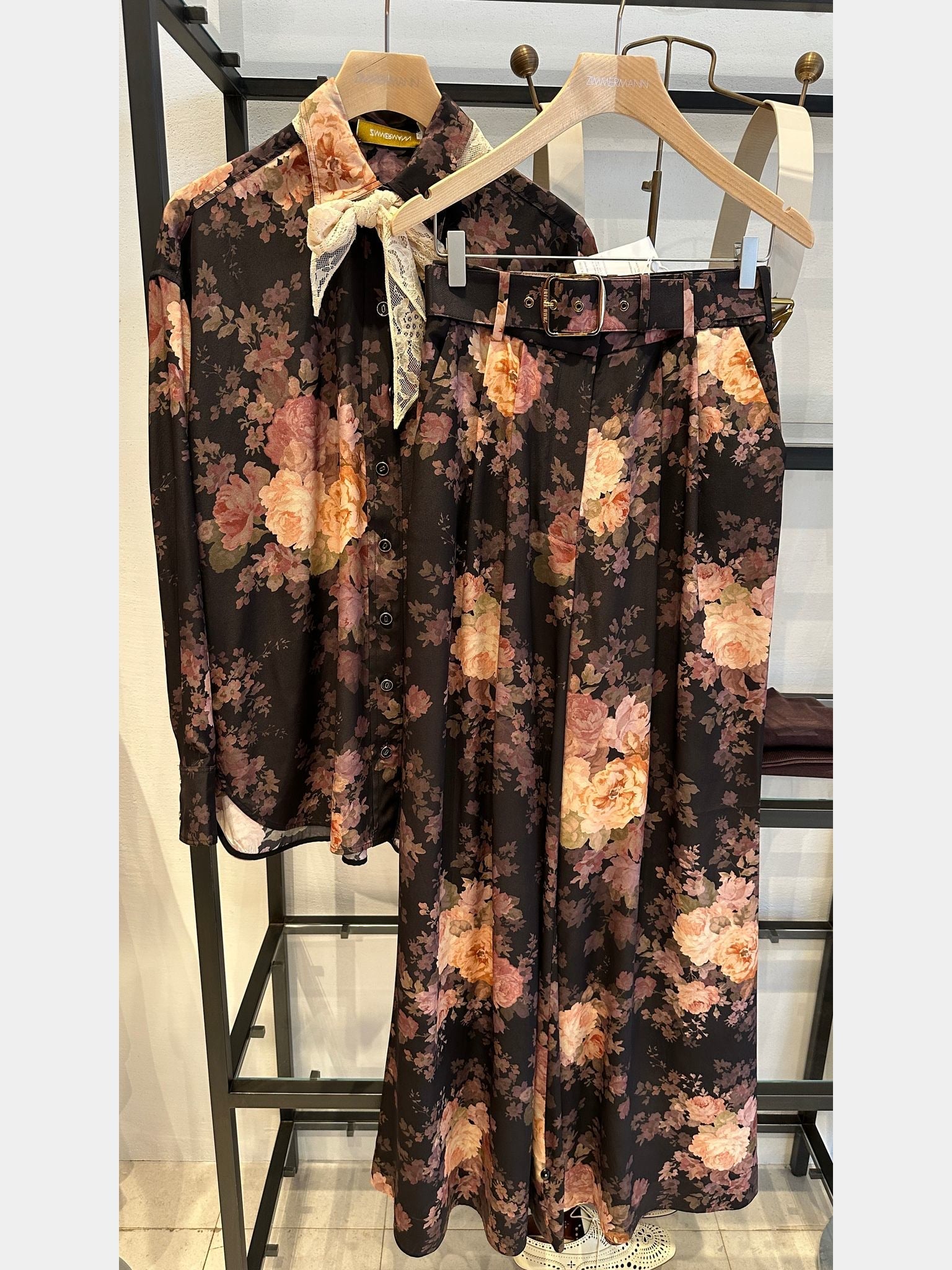 ZIMMERMANN Illustration Lace Scarf ShirtZIMMERMANN