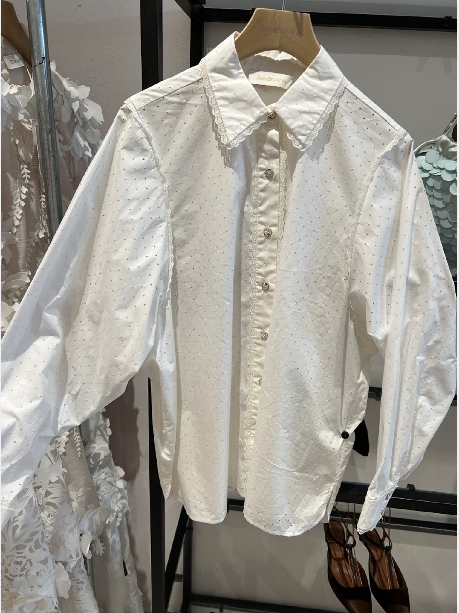 ZIMMERMANN Natura Burnout Oversized Shirt IvoryZimmermann