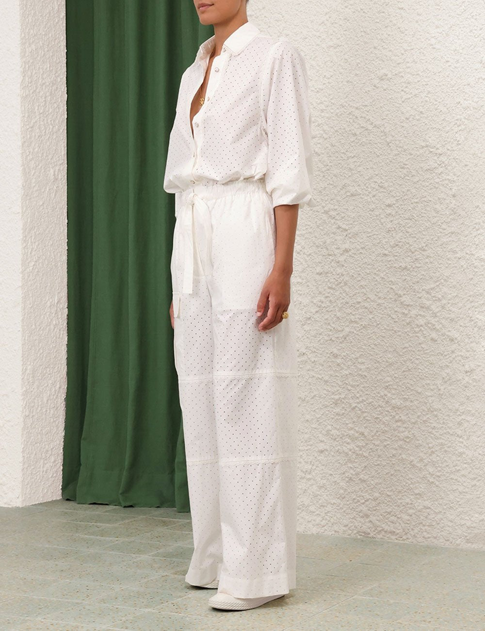 ZIMMERMANN Natura Burnout Oversized Shirt IvoryZimmermann
