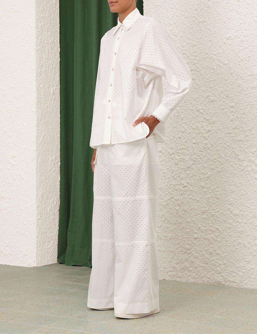ZIMMERMANN Natura Burnout Oversized Shirt IvoryZimmermann