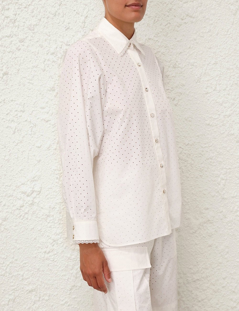 ZIMMERMANN Natura Burnout Oversized Shirt IvoryZimmermann