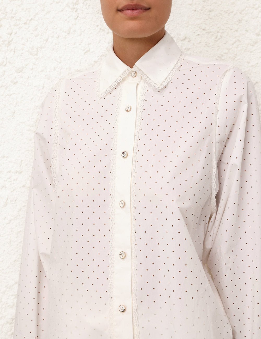 ZIMMERMANN Natura Burnout Oversized Shirt IvoryZimmermann