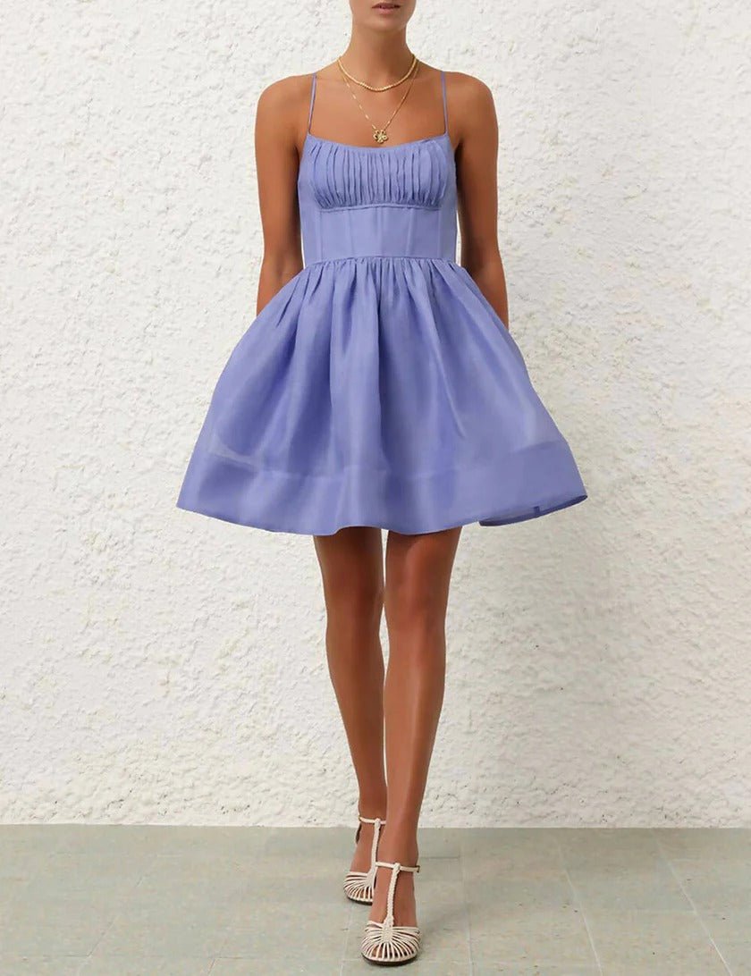 ZIMMERMANN Natura Ruched Mini Dress IrisZimmermann