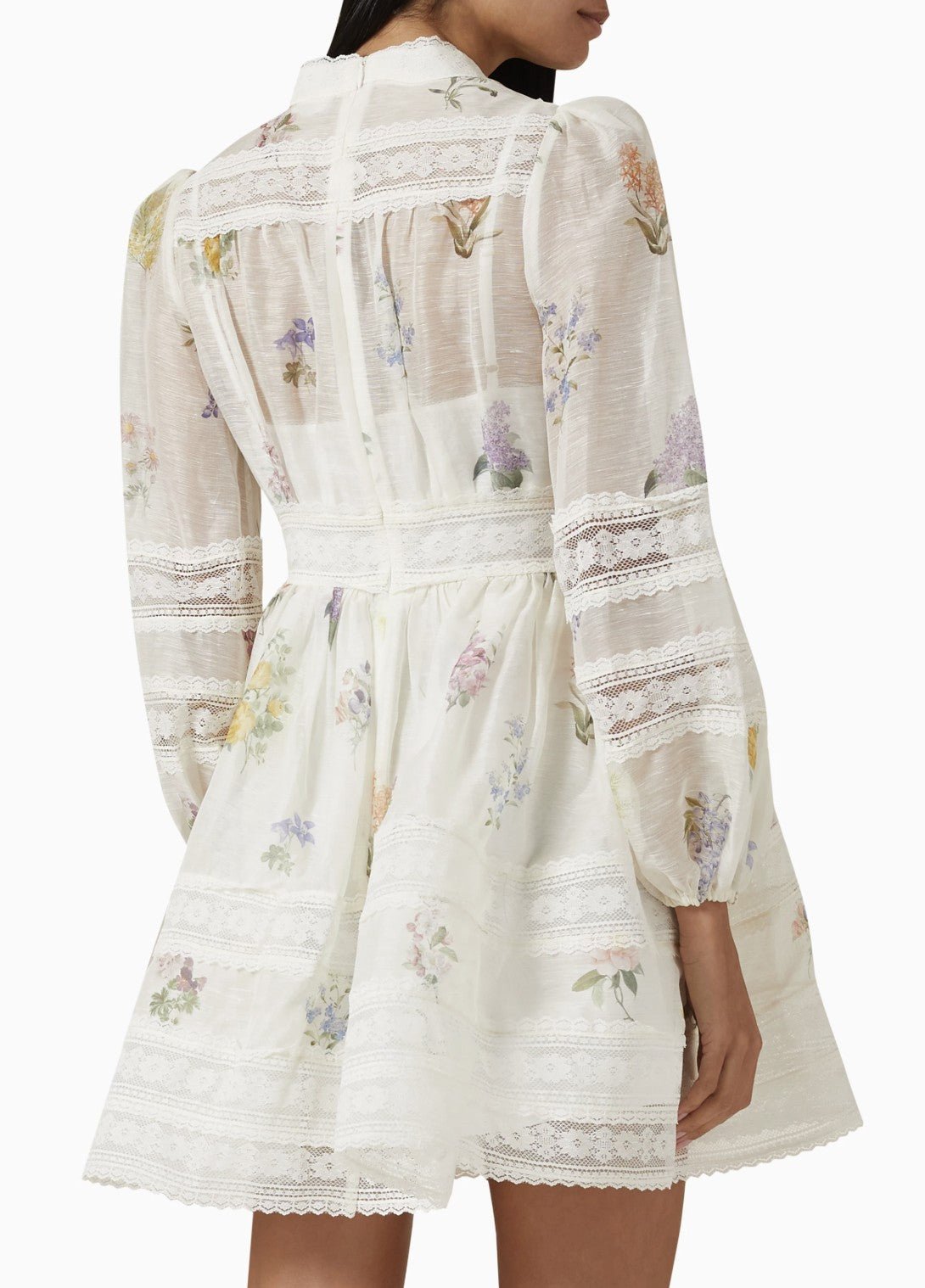 ZIMMERMANN Natura V Neck Lace Mini DressZimmermann