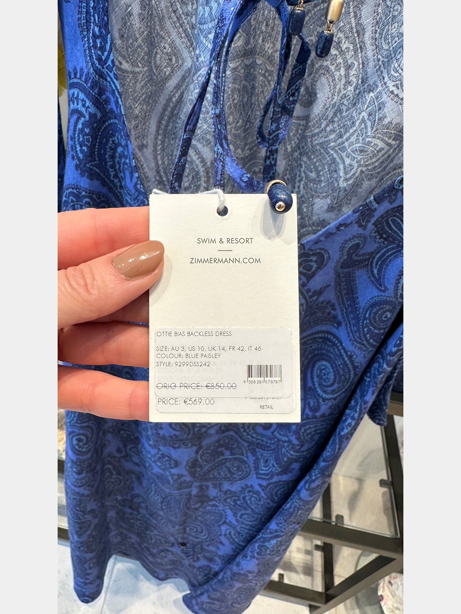 ZIMMERMANN Ottie Bias Backless DressZimmermann