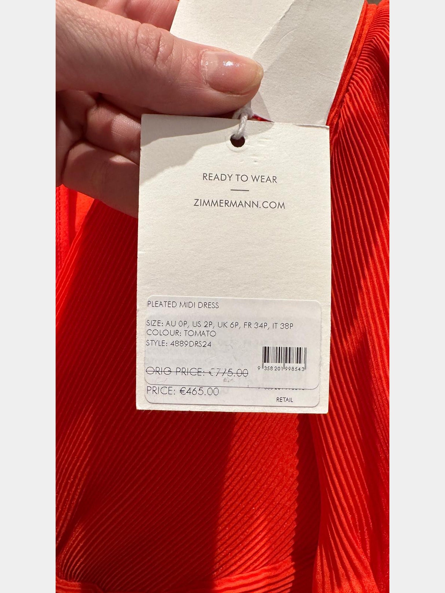 ZIMMERMANN Pleated Midi DressZIMMERMANN