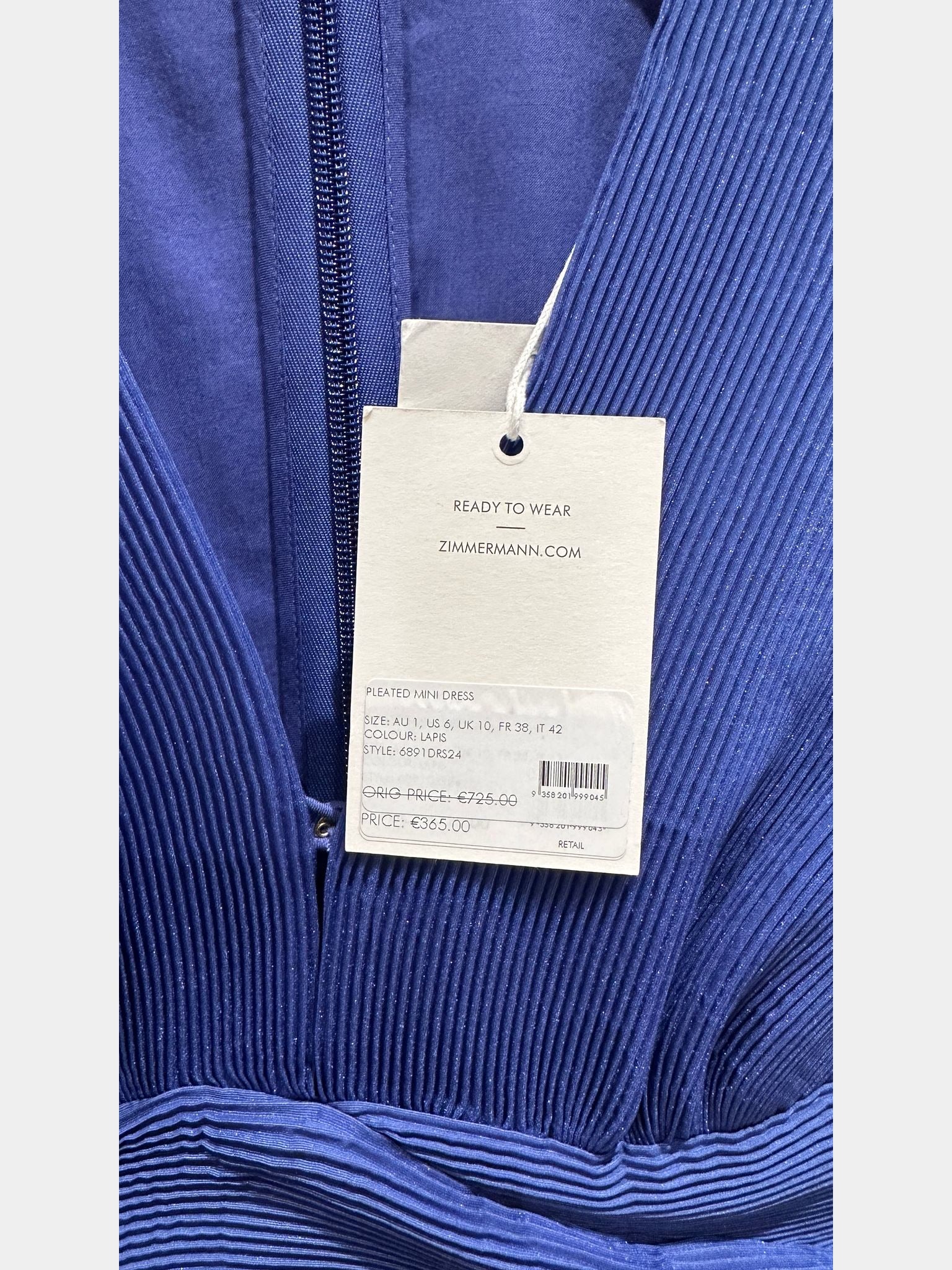 ZIMMERMANN Pleated Mini DressZIMMERMANN