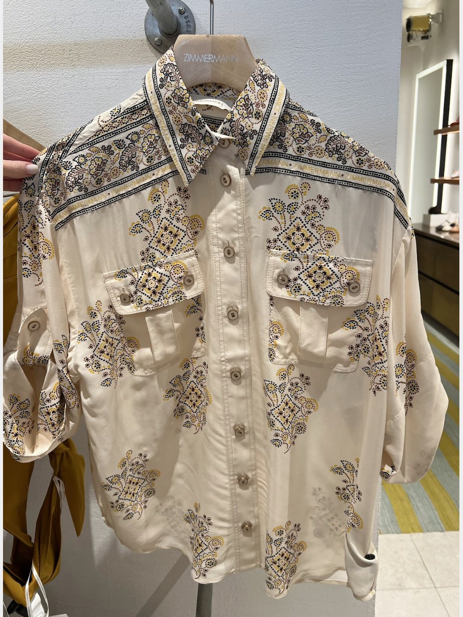 ZIMMERMANN Safari Shirt Damskie Utility Dot LemonZimmermann
