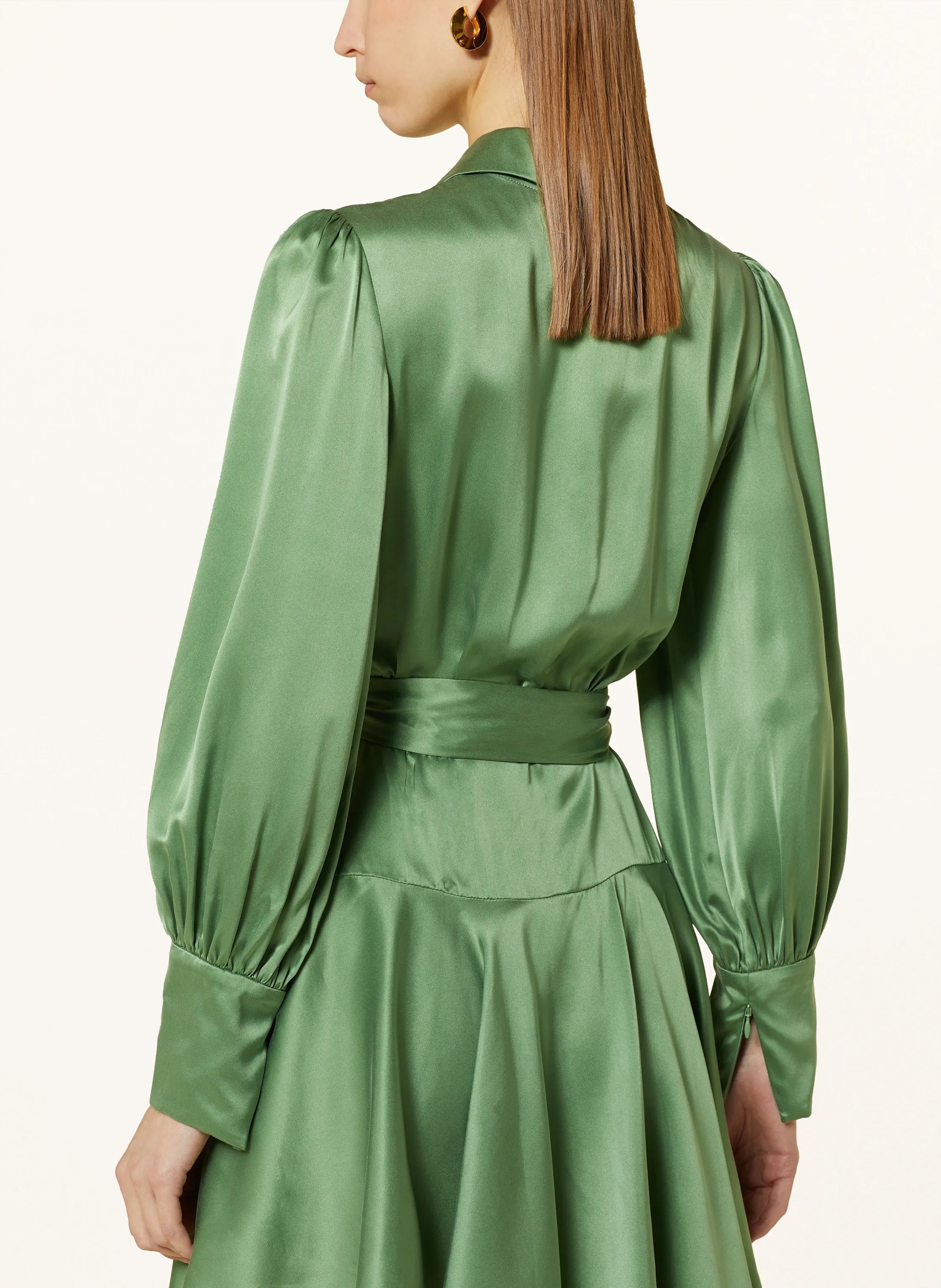 ZIMMERMANN Silk Wrap Mini Dress Damska MatchaZimmermann