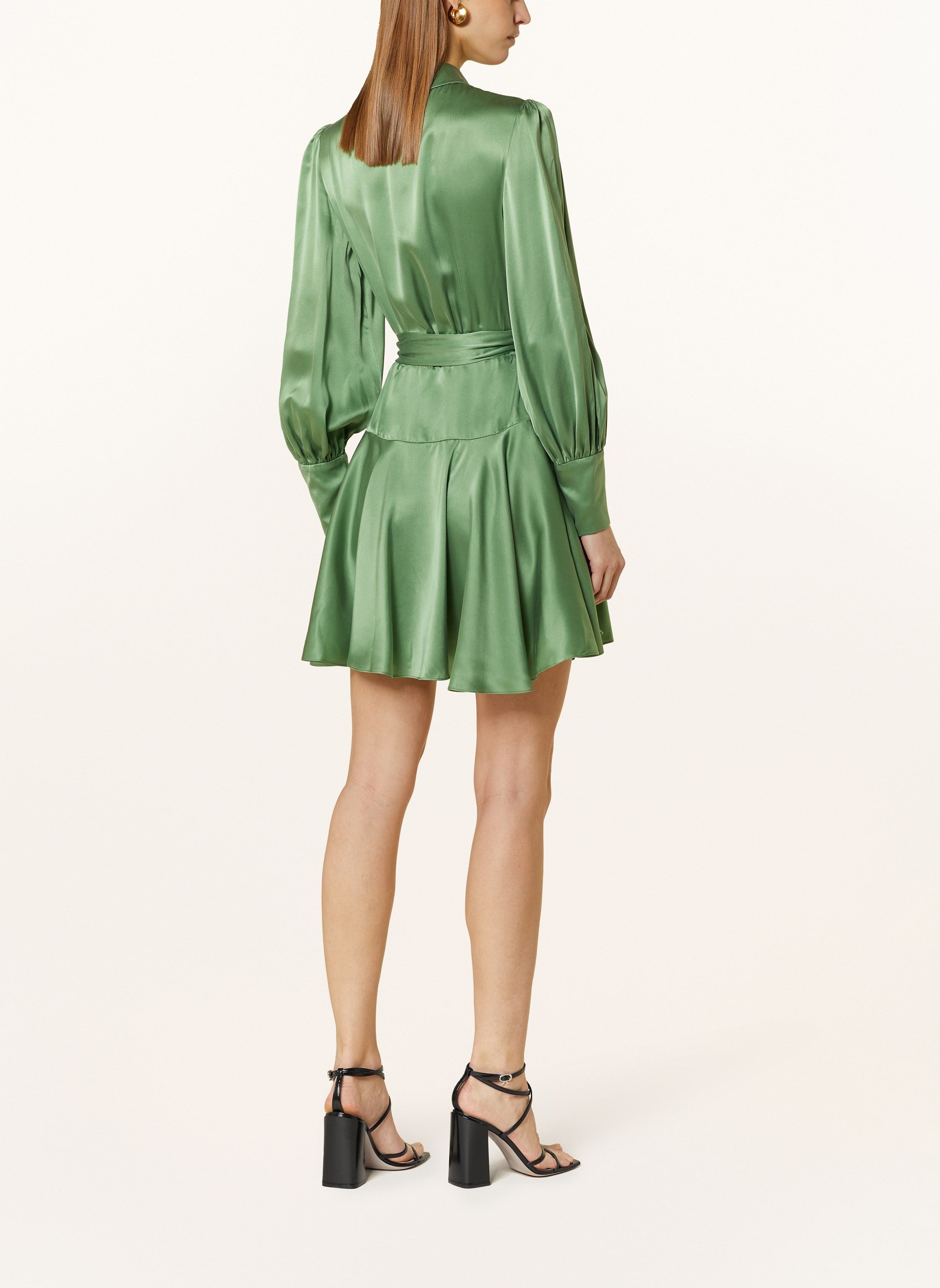 ZIMMERMANN Silk Wrap Mini Dress Damska MatchaZimmermann