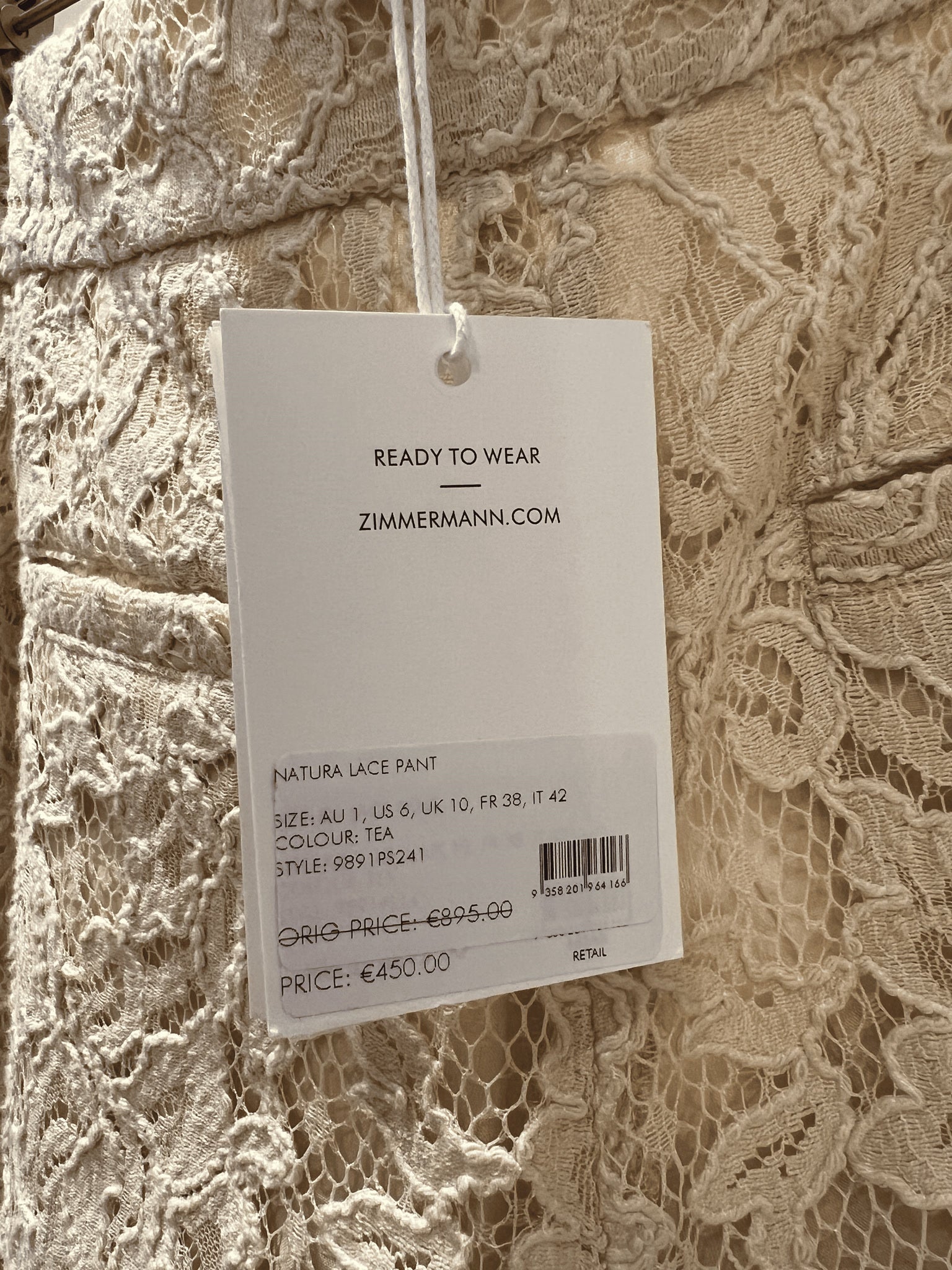 ZIMMERMANN Spodnie Damskie Koronkowe Natura Lace Pant 9891PS241Zimmermann
