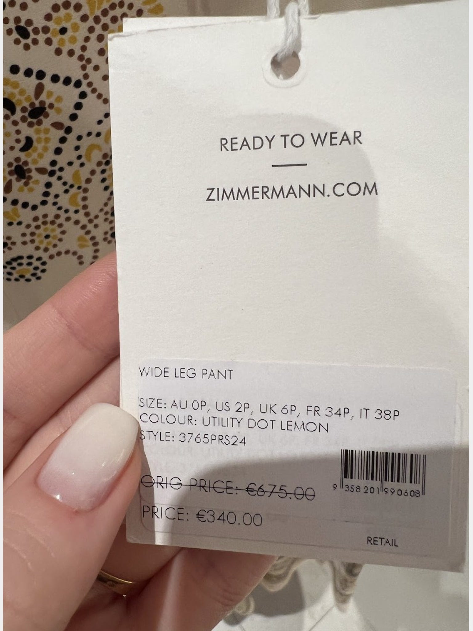 ZIMMERMANN Spodnie Damskie Utility Dot LemonZimmermann