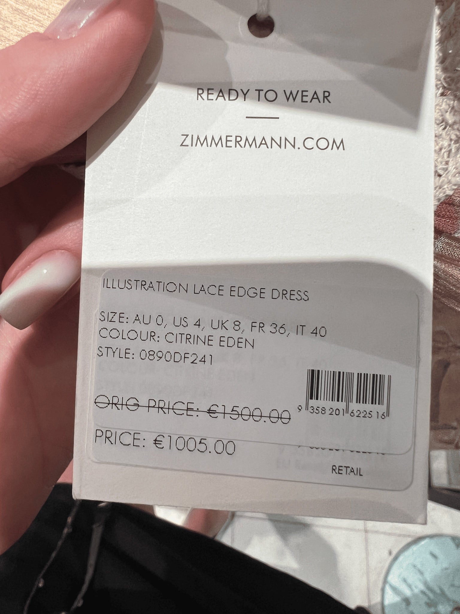 ZIMMERMANN Sukienka Damska Citrine Eden Illustration Lace Edge Dress 0890DF241Zimmermann