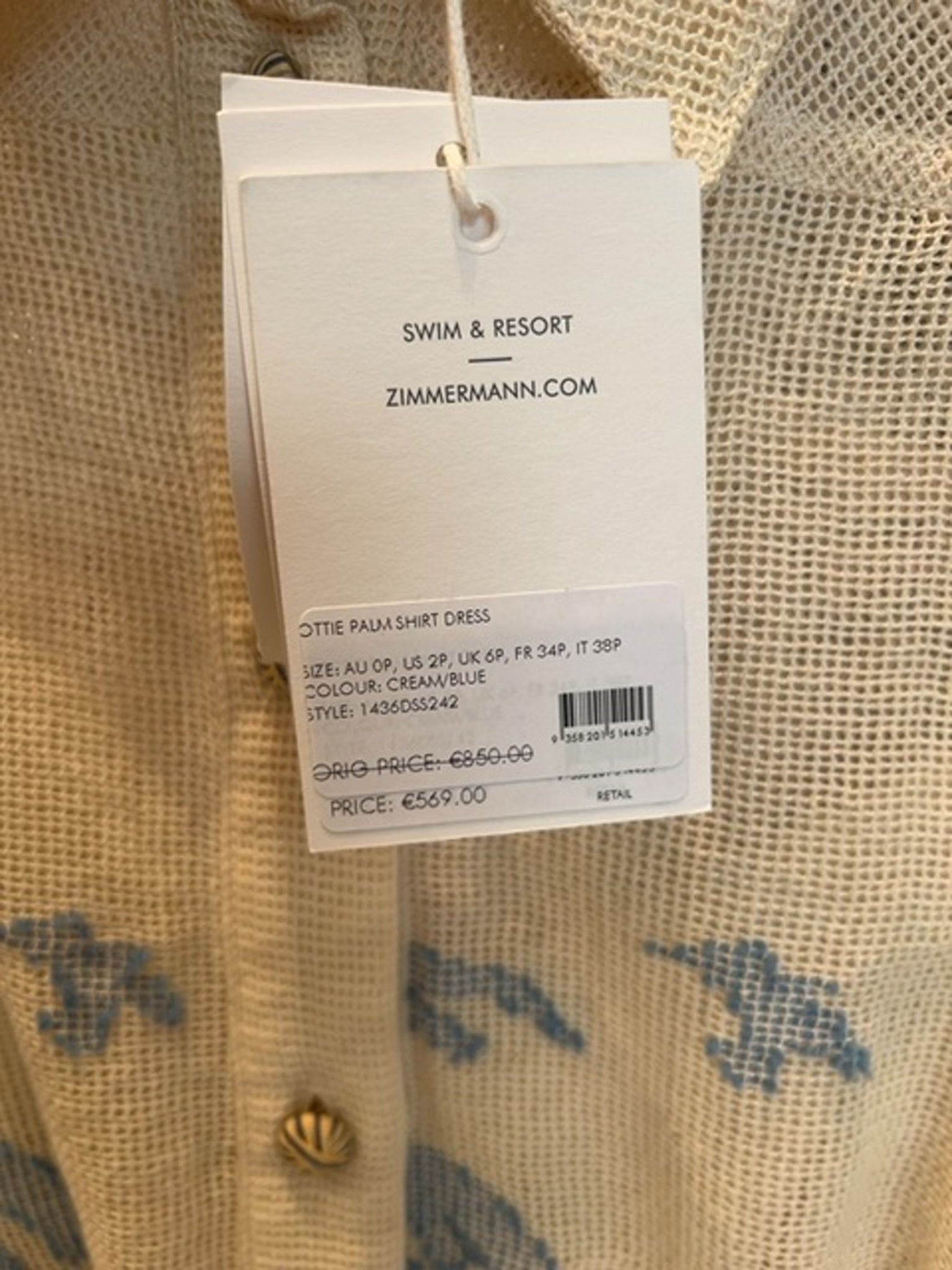 Zimmermann Sukienka Damska Dottie Palm Shirt DressZimmermann