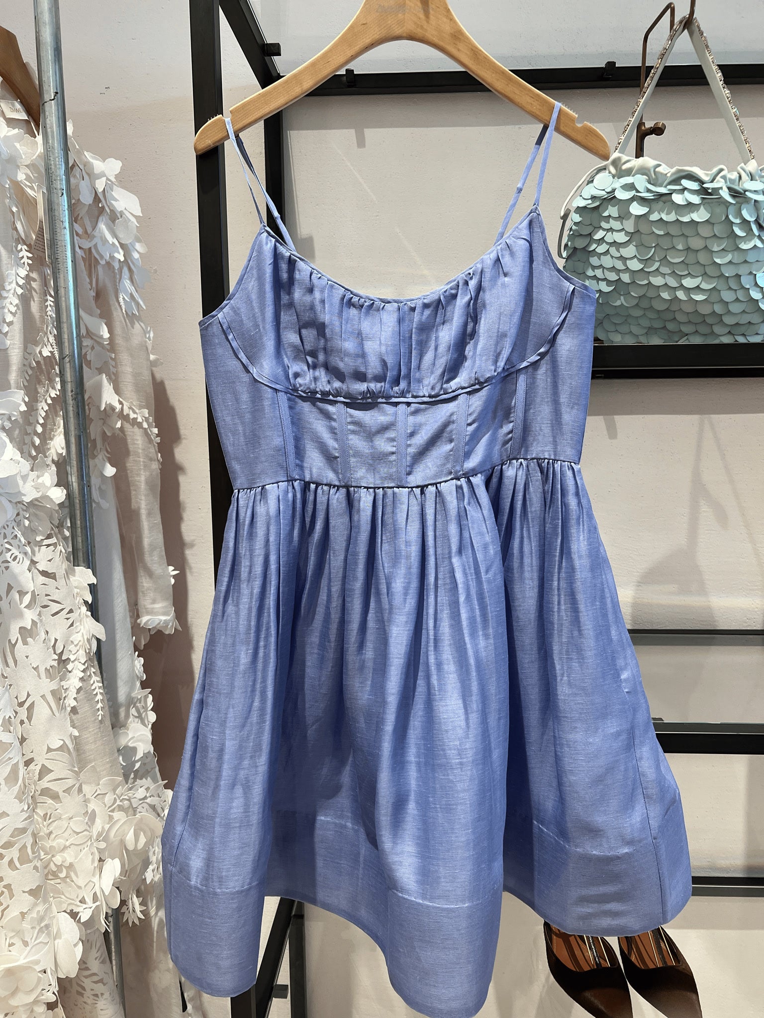ZIMMERMANN Sukienka Damska Iris Natura Ruched Mini Dress 9689DS241Zimmermann