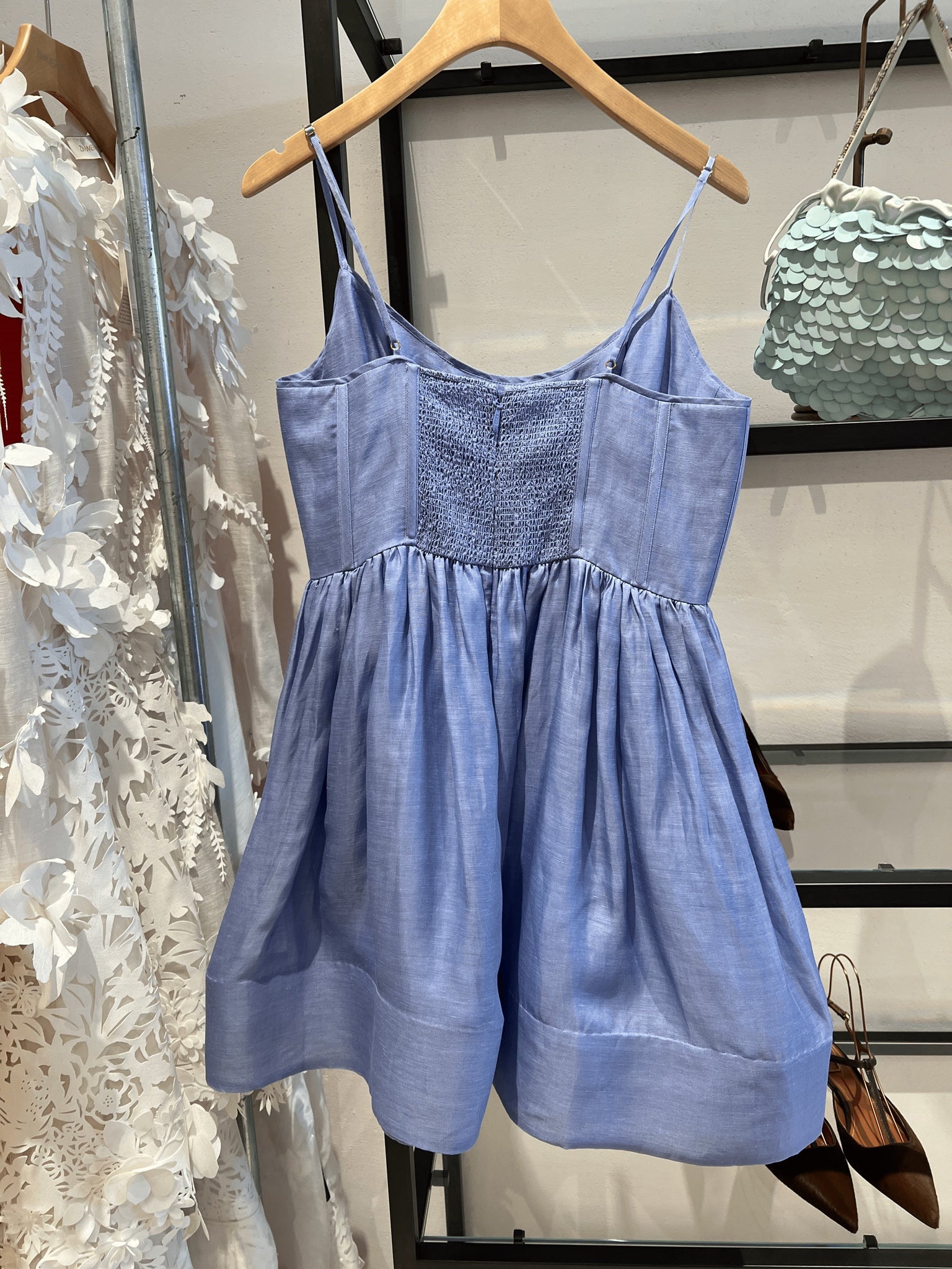 ZIMMERMANN Sukienka Damska Iris Natura Ruched Mini Dress 9689DS241Zimmermann
