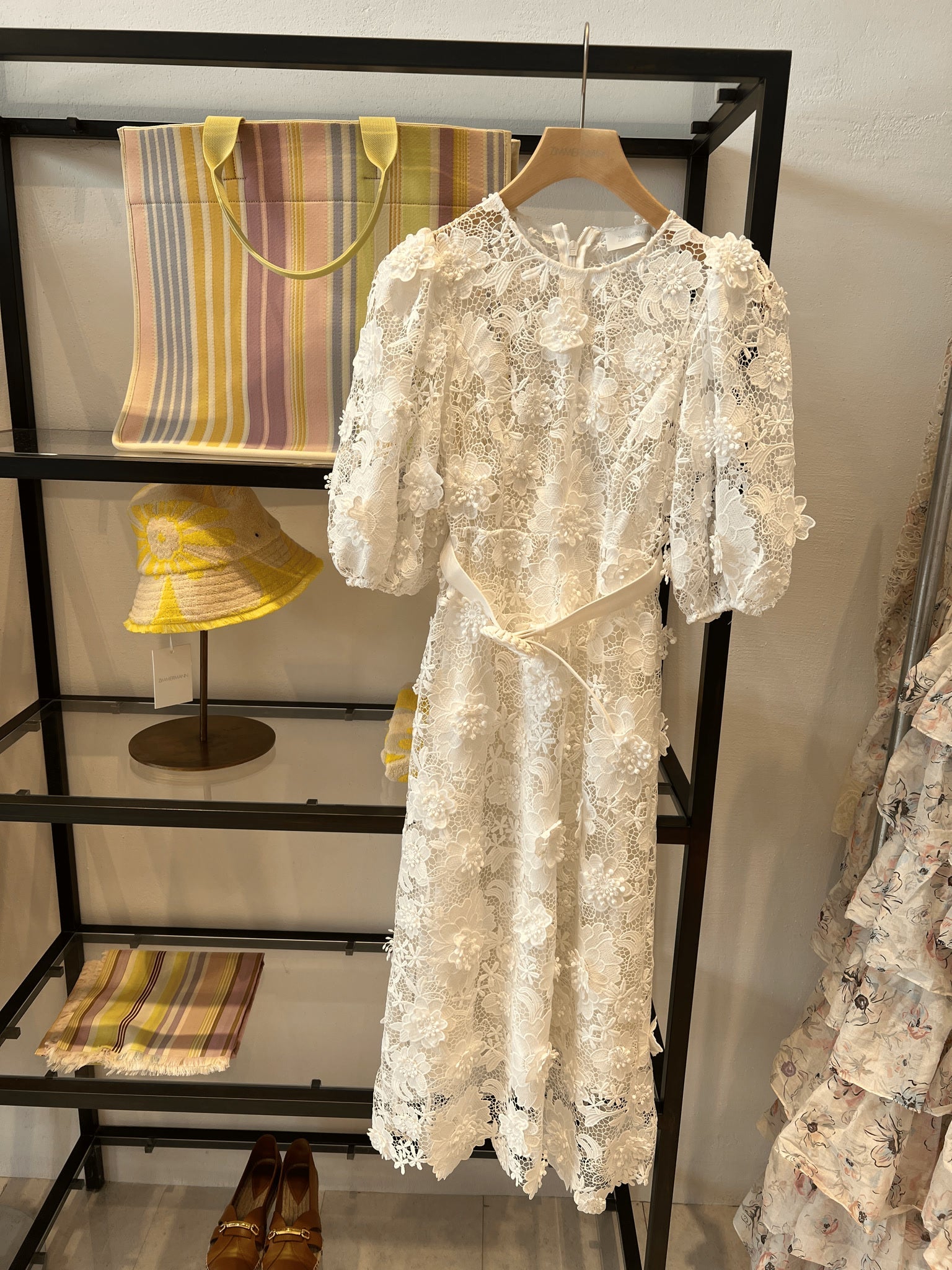 Zimmermann Sukienka Damska Ivory Halliday Lace Flower Dress 9866DSS241Zimmermann