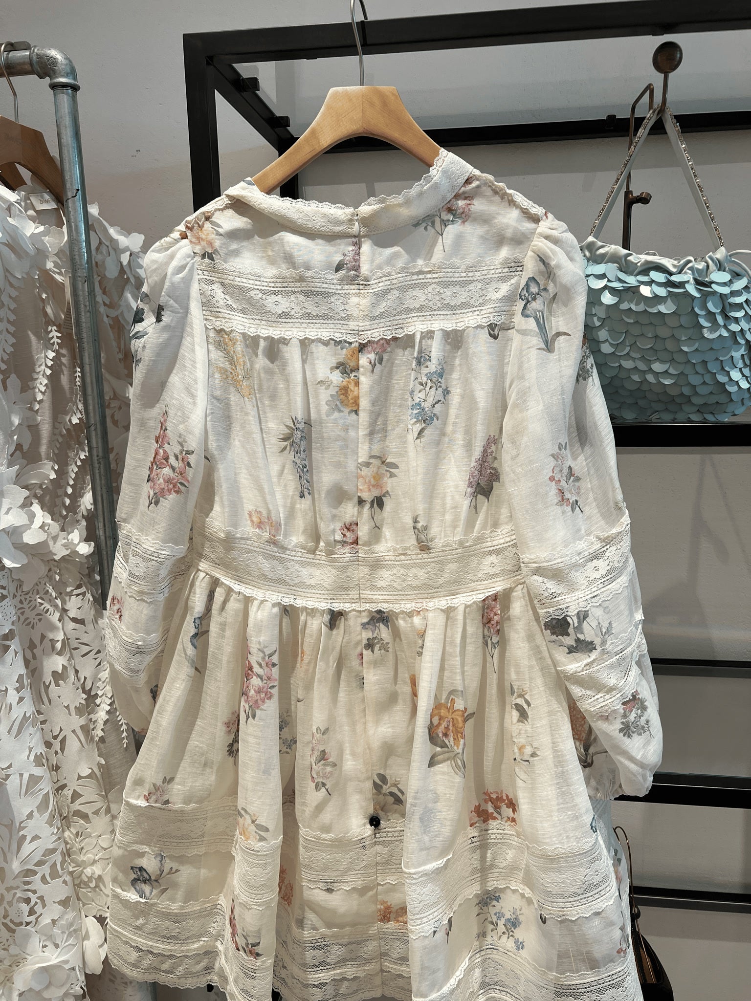 ZIMMERMANN Sukienka Damska Natura V Neck Lace Mini Dress 1129DS241Zimmermann