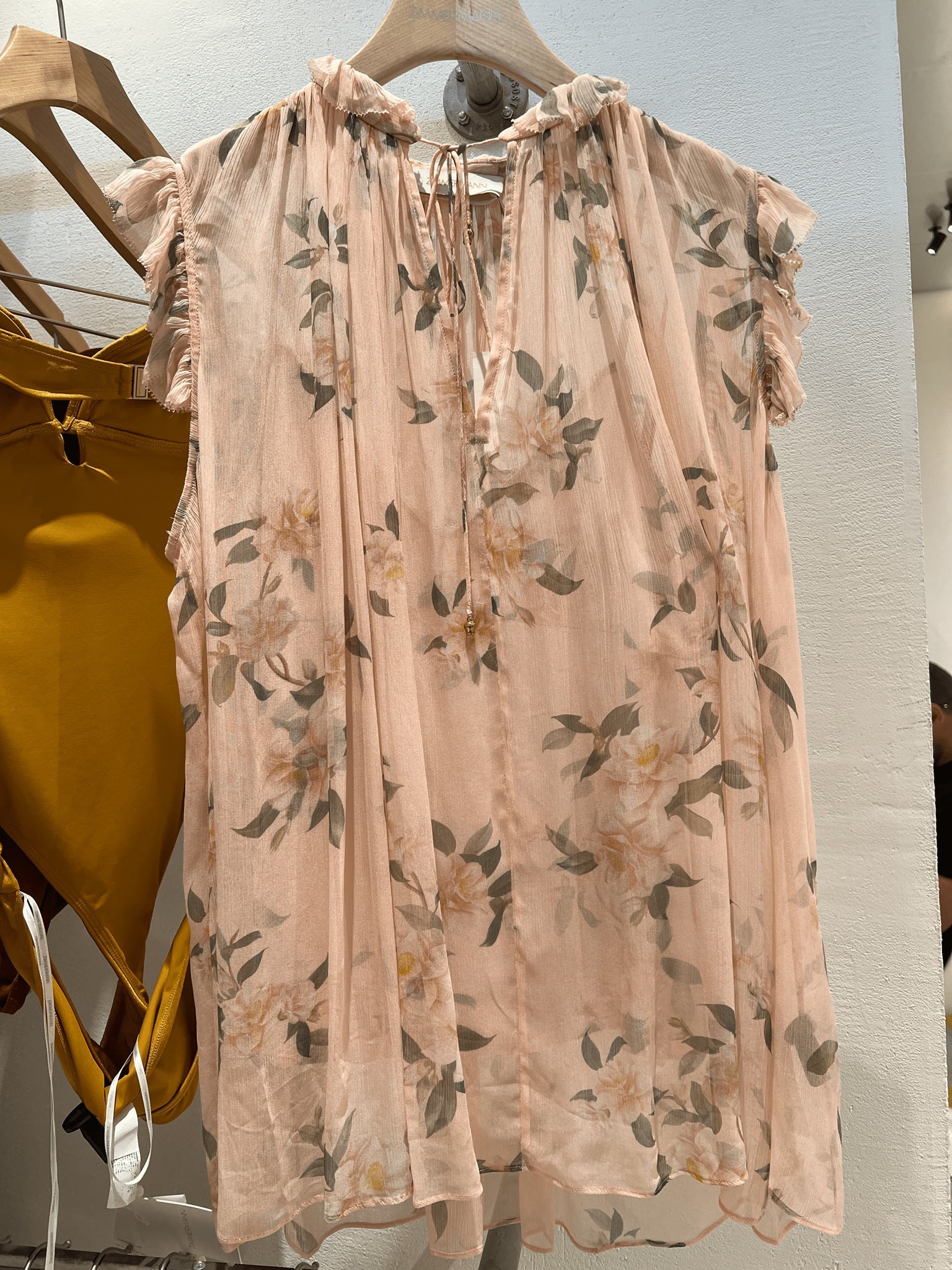 ZIMMERMANN Top Damski Coral Camellia Natura Frilled Tank 3689TS241Zimmermann