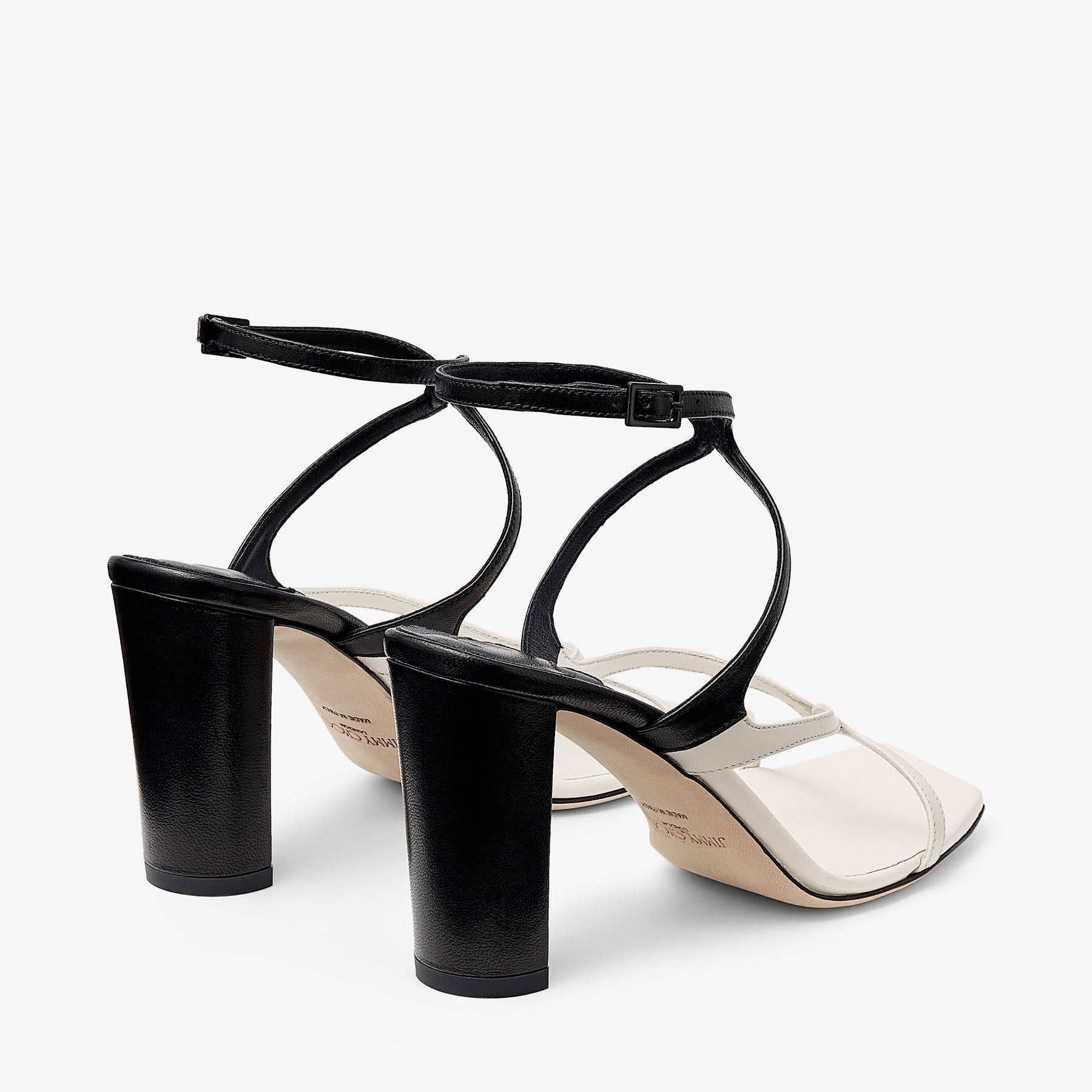 Jimmy Choo Azie 85 Latte and Black Patchwork Nappa Leather