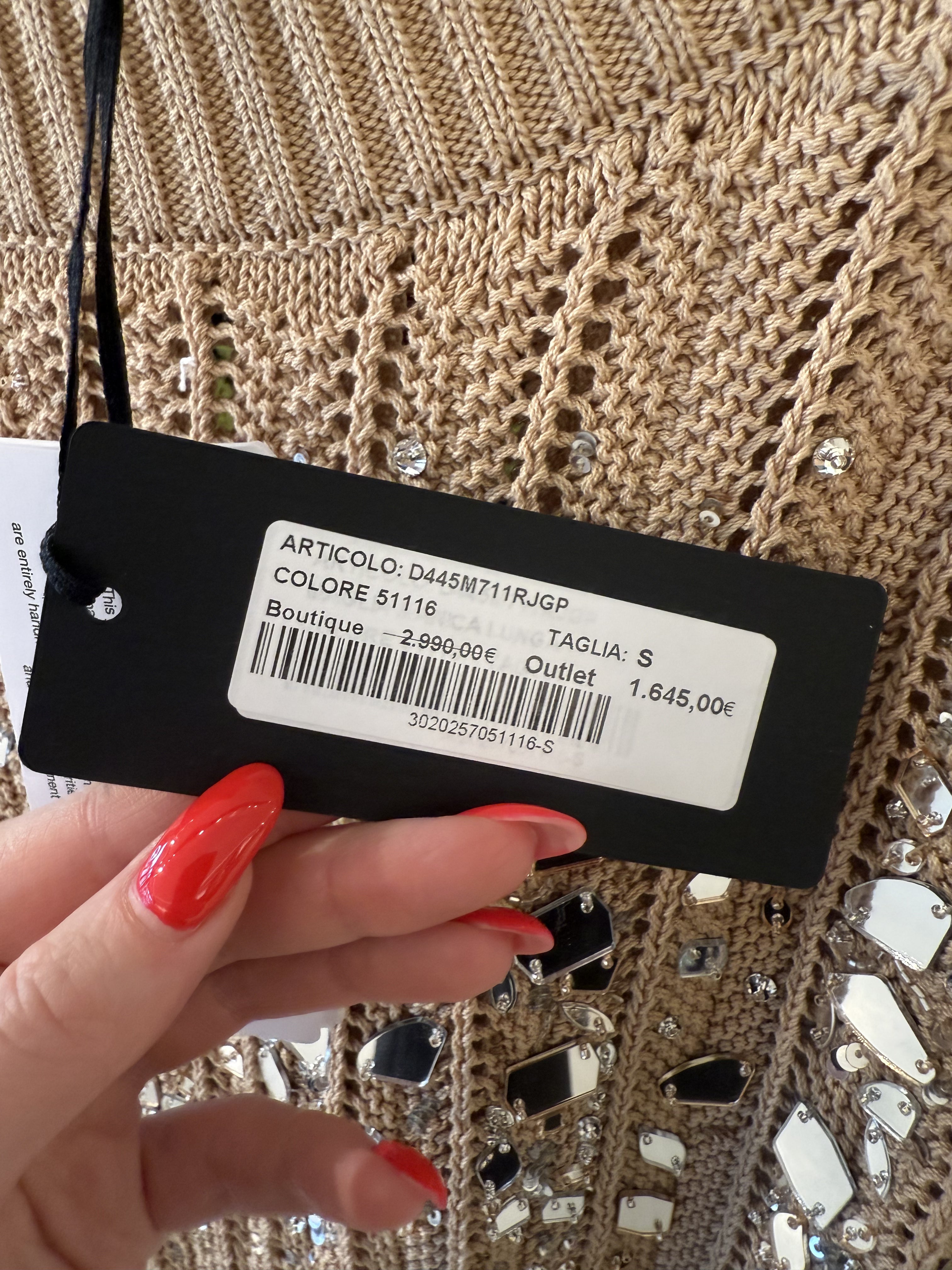 Ermanno Scervino – Beiger Strickpullover mit Spiegelverzierungen