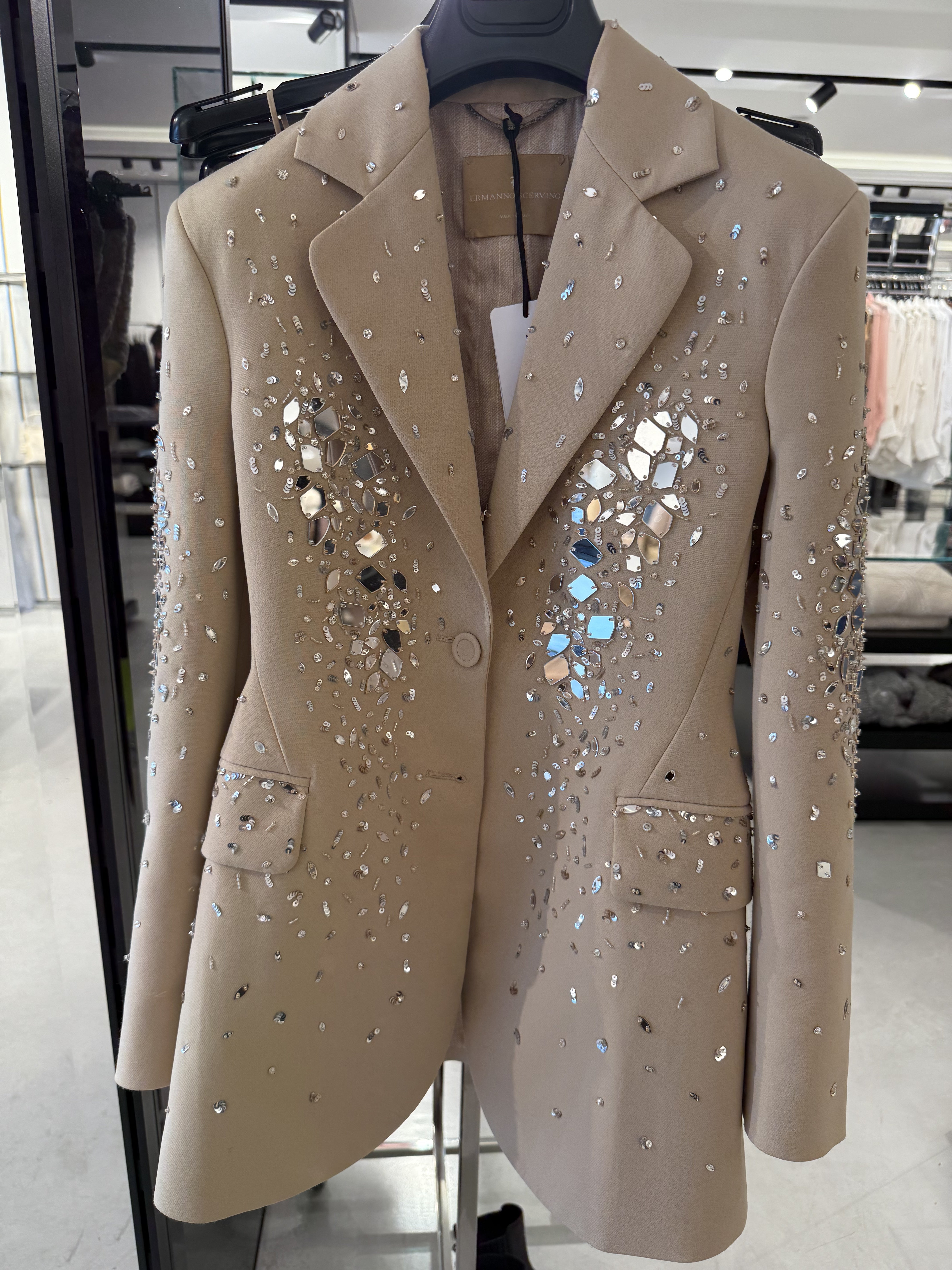 Ermanno Scervino Embellished Beige Blazer