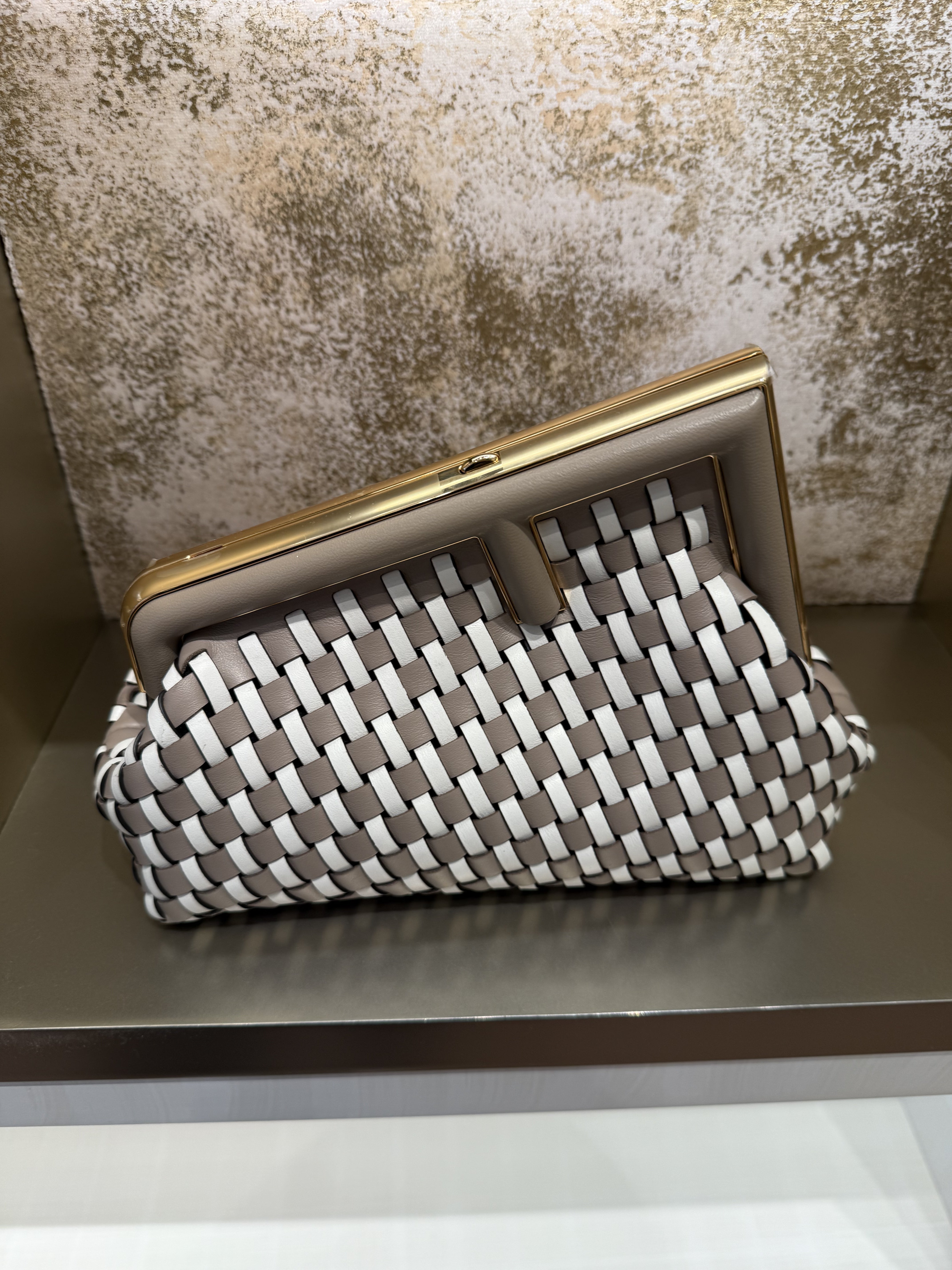 Fendi Peekaboo ISeeU Petite Woven Leather Bag