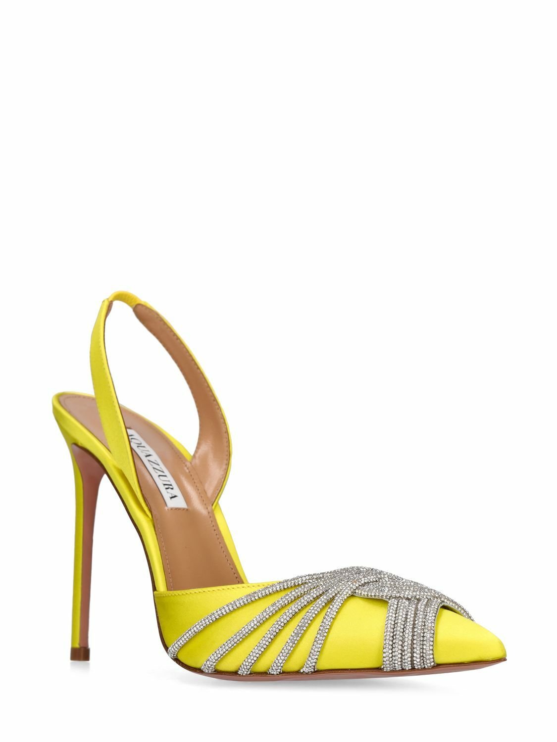 Aquazzura 105mm Gatsby Satin Slingback PumpsAquazzura