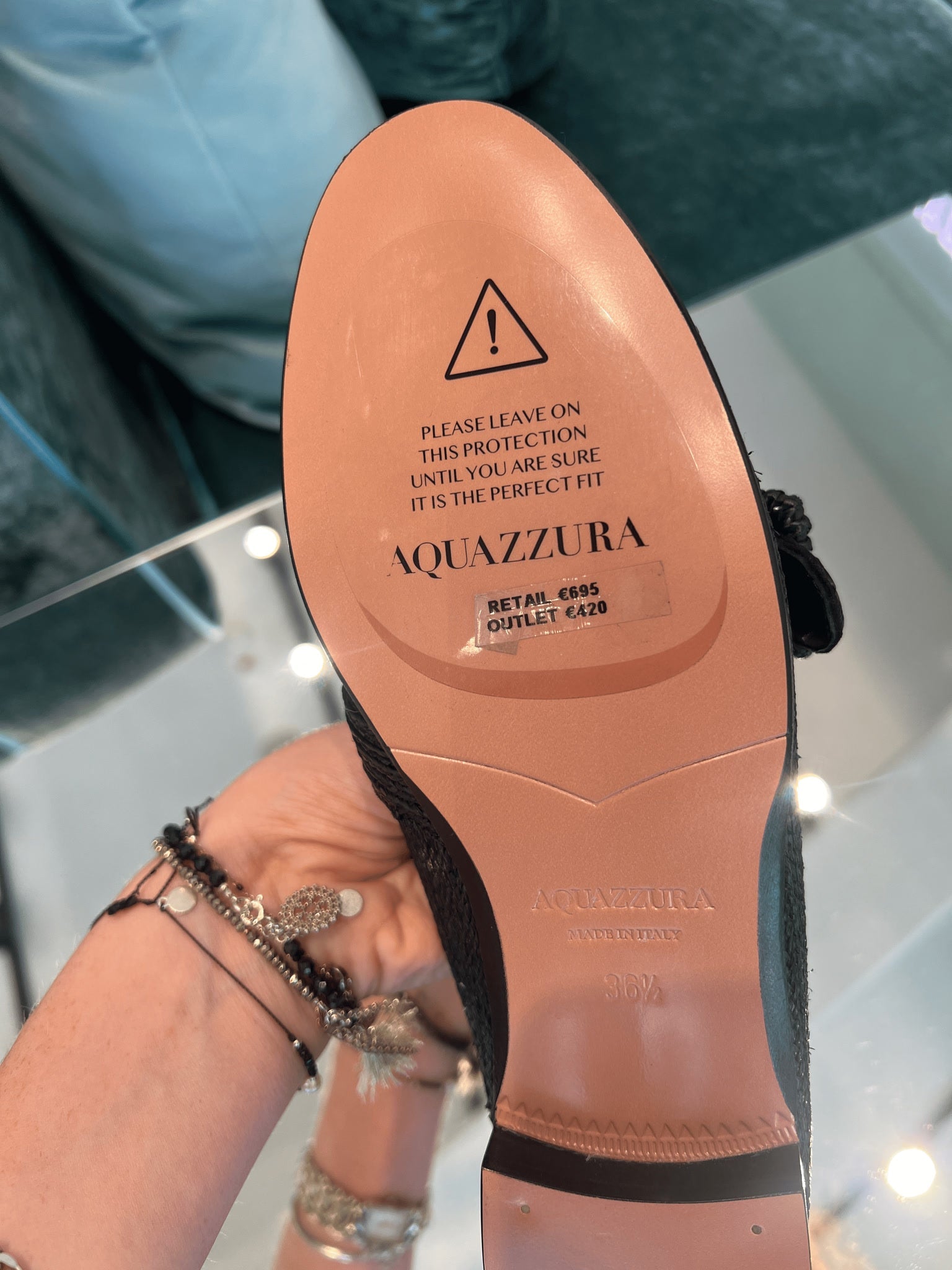 Aquazzura Damskie mokasyny skórzane czarneAquazzura