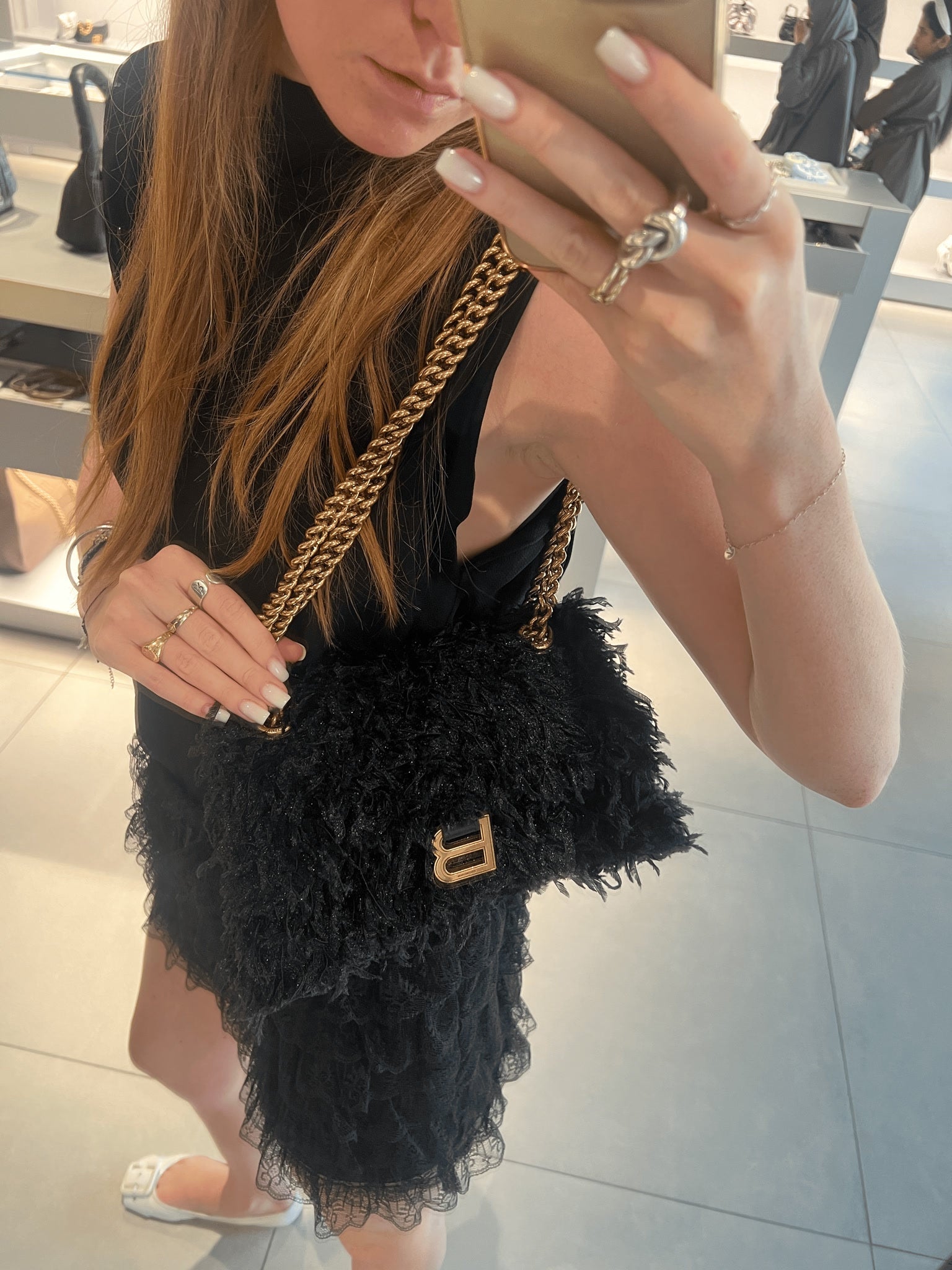Balenciaga Damska torebka Crush Chain Bag czarnaBalenciaga