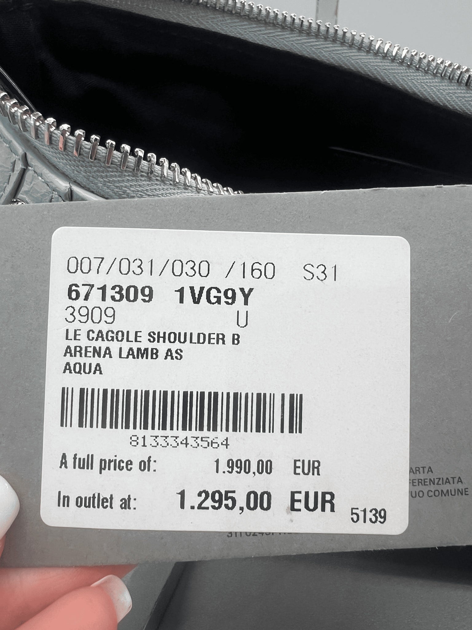 Balenciaga Damska torebka skórzana Aqua Le CagoleBalenciaga