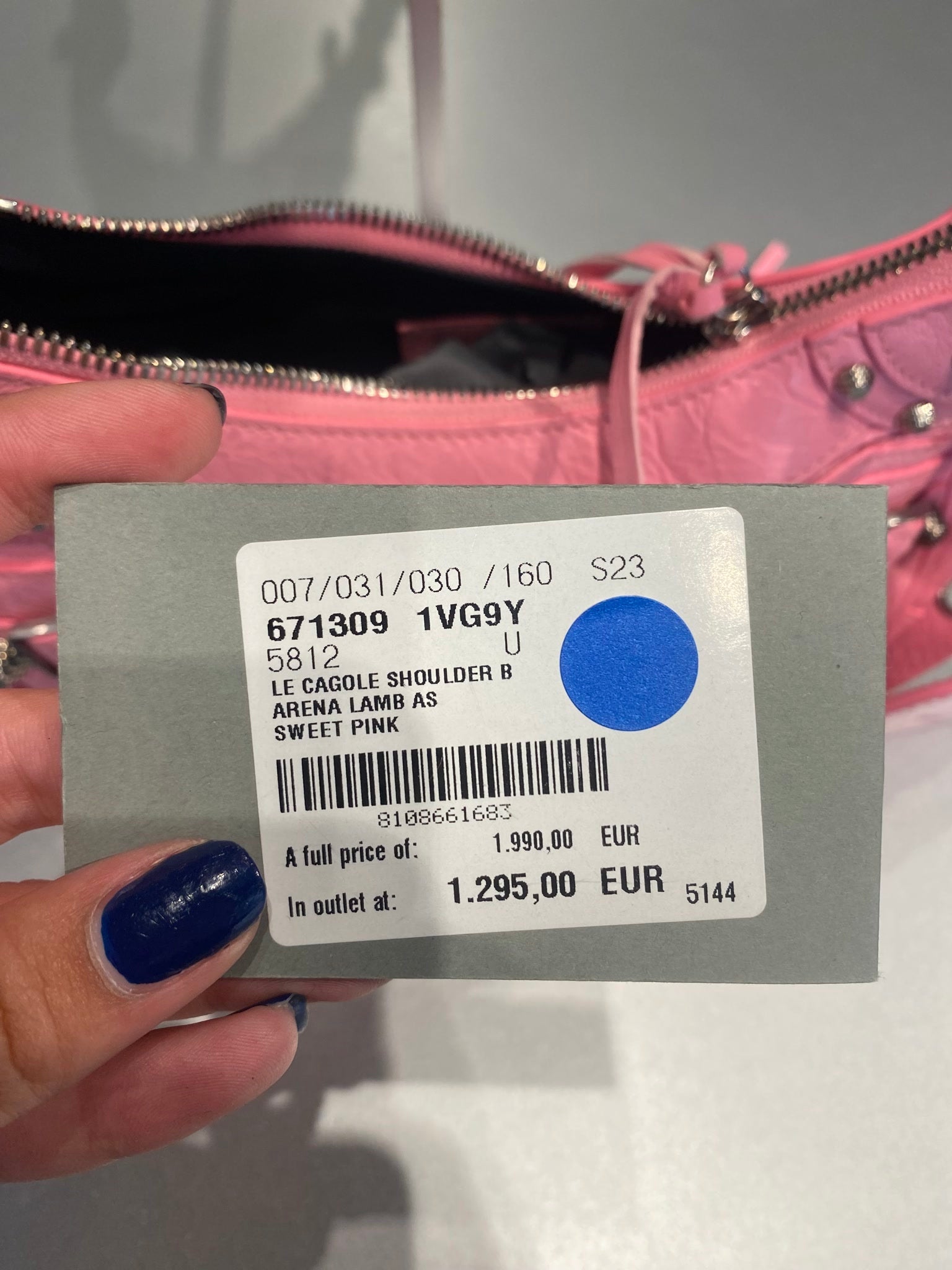 Balenciaga Damska torebka skórzana różowa Le CagoleBalenciaga
