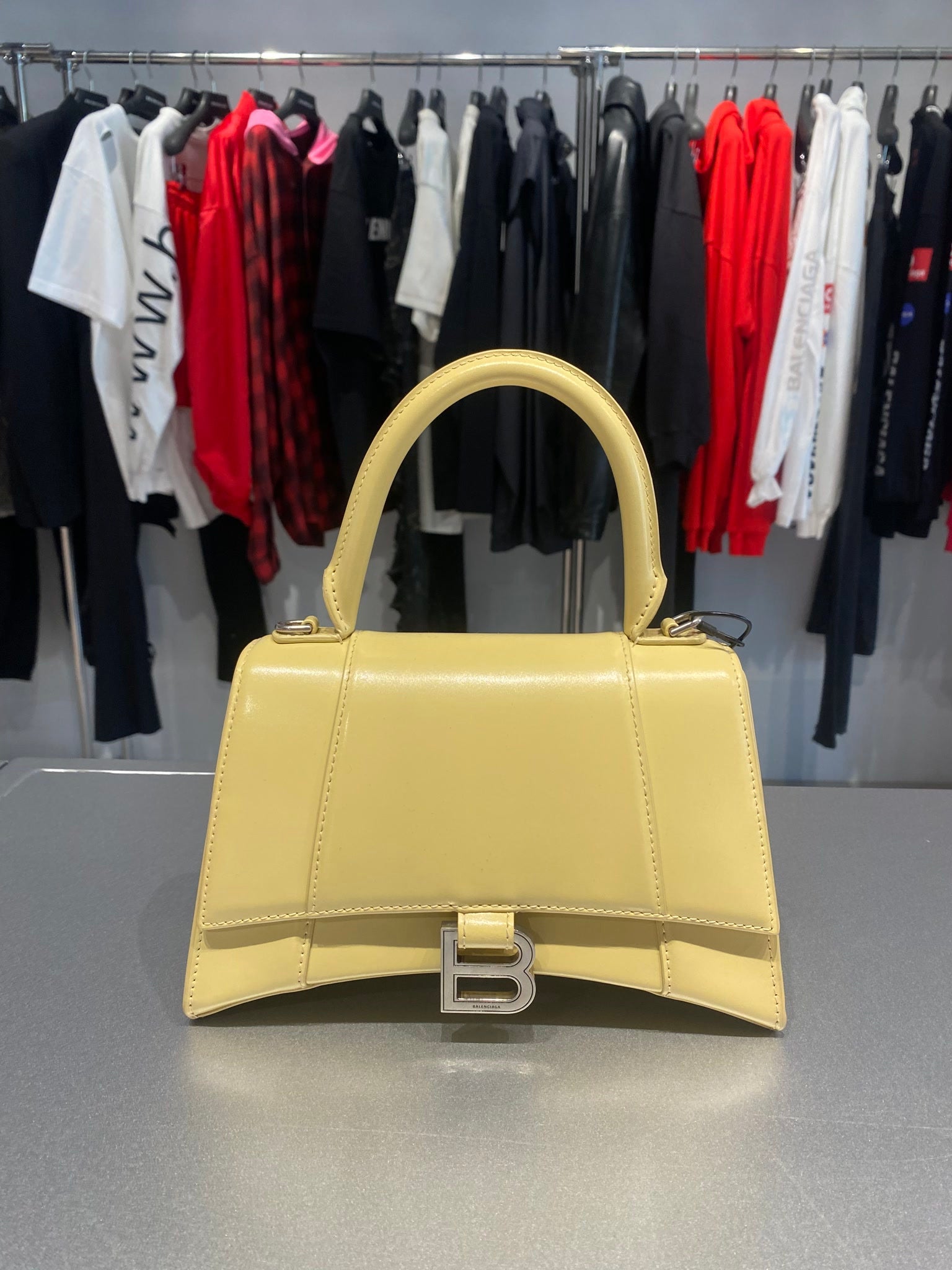 Balenciaga Damska torebka Top Handle żółtyBalenciaga