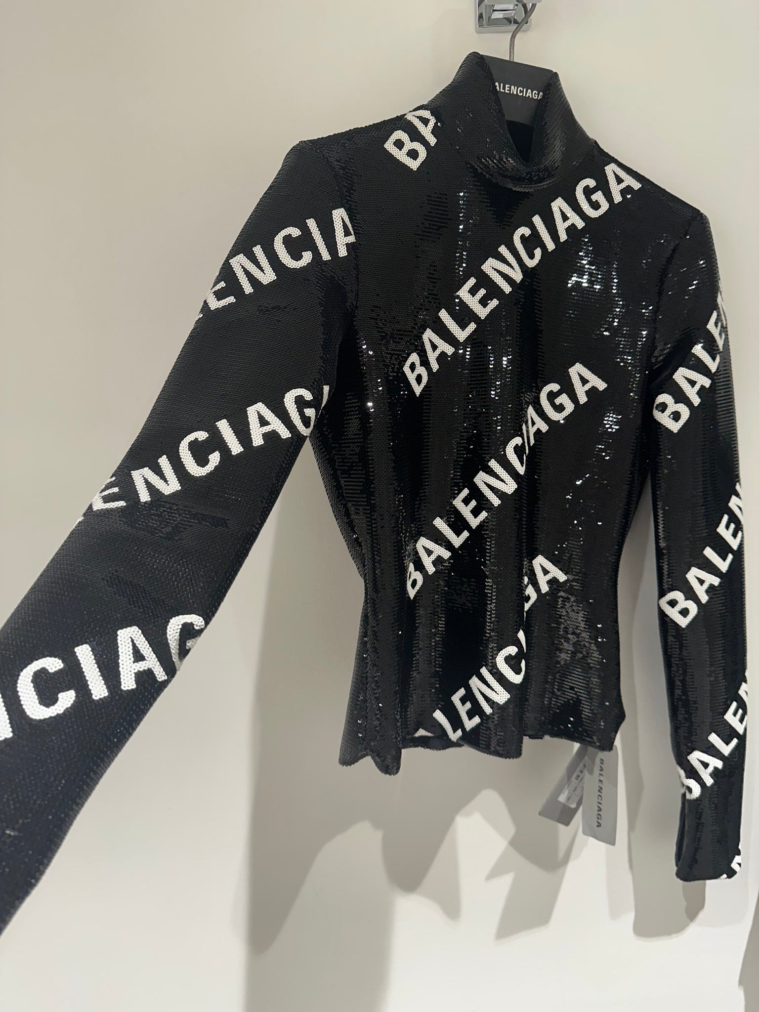 Balenciaga L/S Embroidered Top Logo SequinBalenciaga