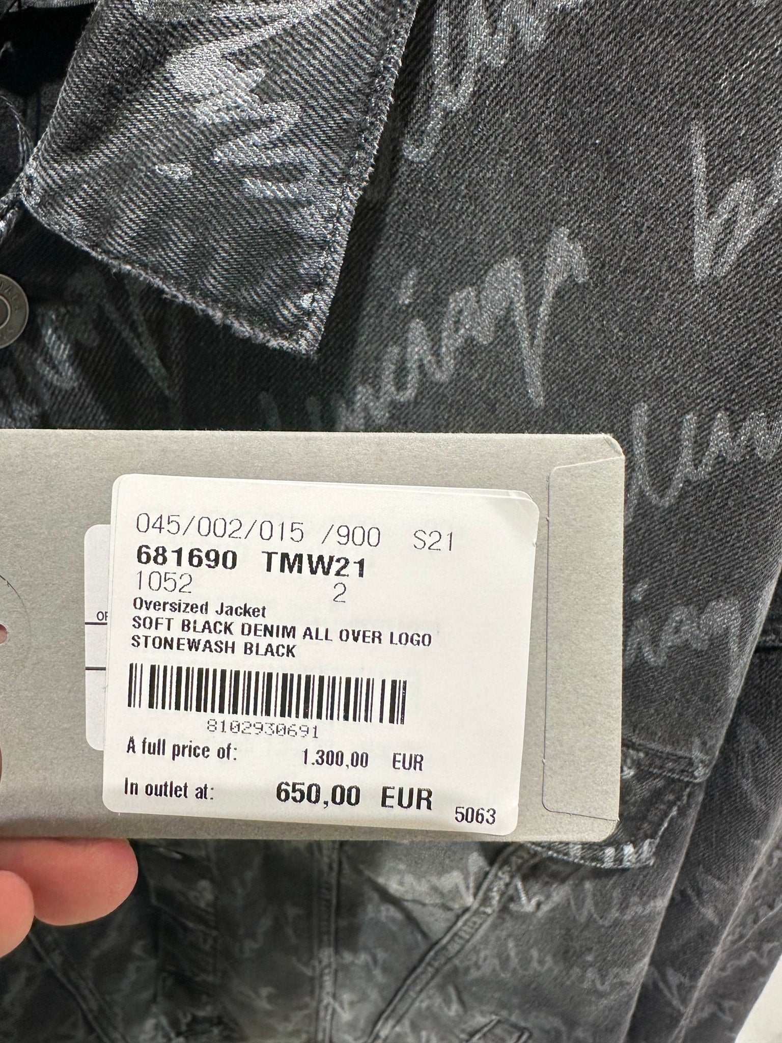 Balenciaga Oversized Jacket Soft Black DenimBalenciaga