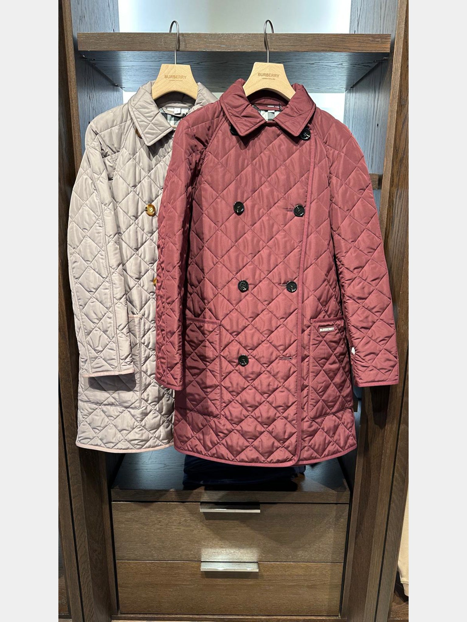Burberry coat redBurberry