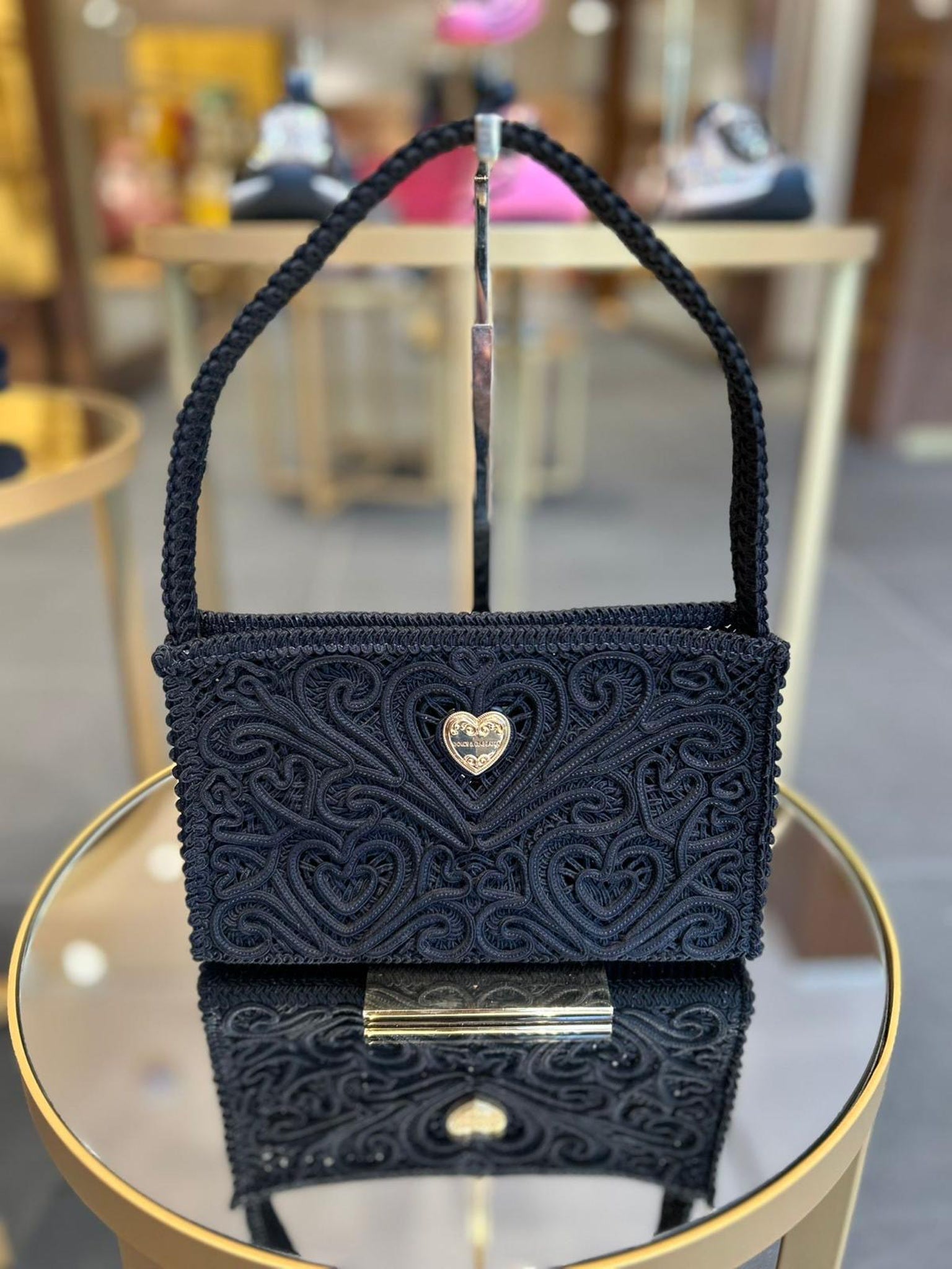 Dolce & Gabbana Czarna Torebka Skórzana Shoulder BagDolce & Gabbana